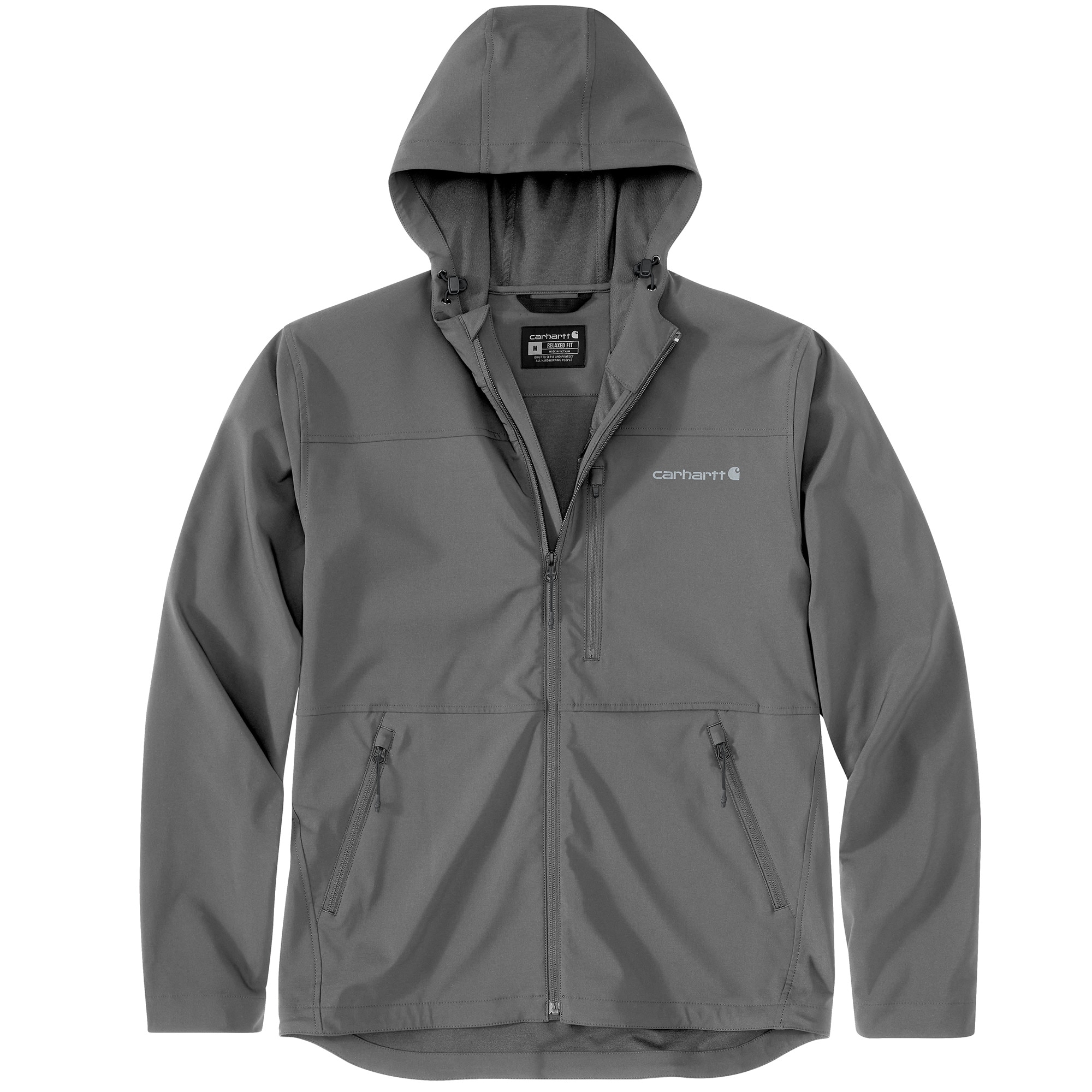 Carhartt 106782-STLLREG Men's Steel Hooded Rain jacket ( Large )