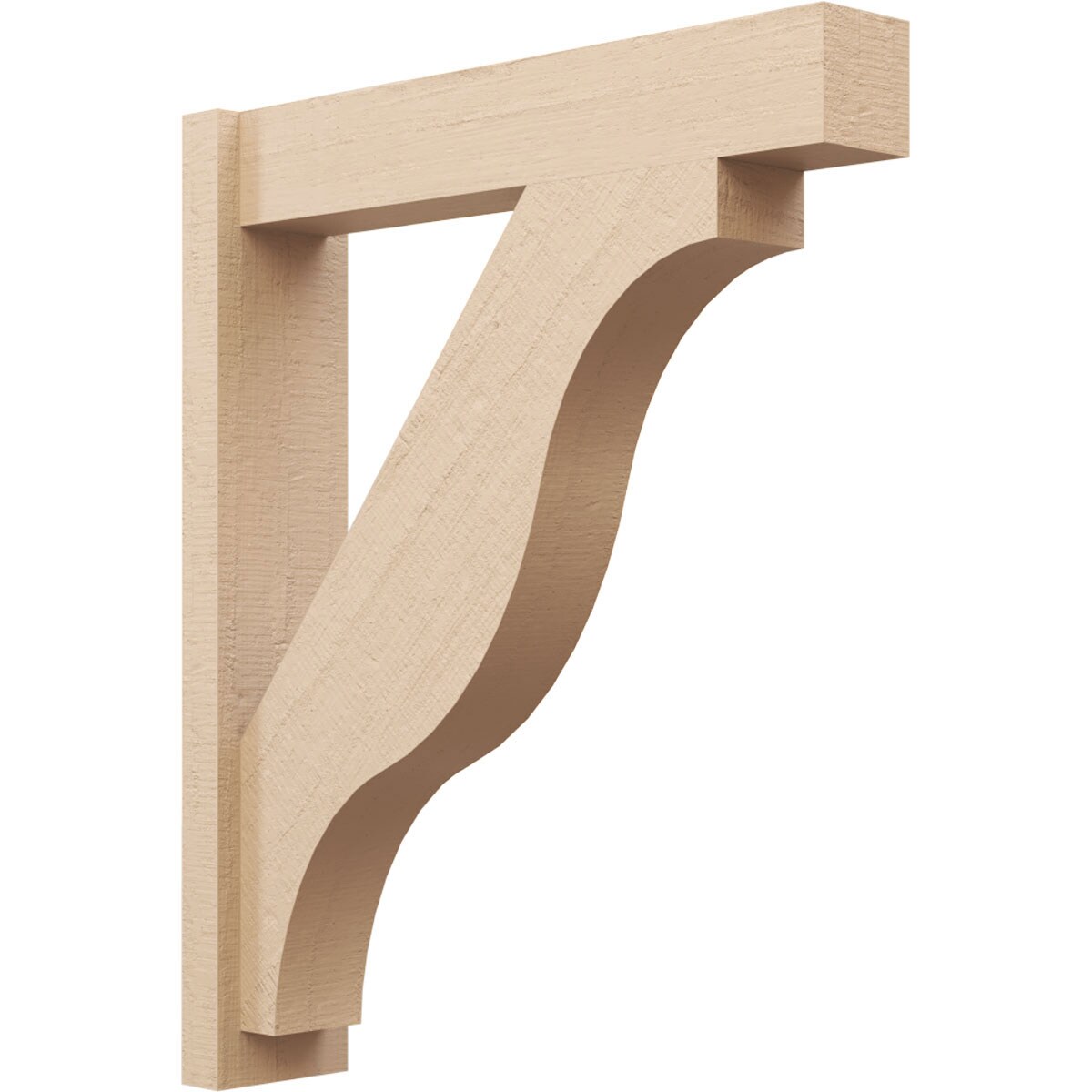 Ekena Millwork 2130480 Timberthane Rough Cedar Faux Wood Funston Block Outlooker 6-in W x 28-in D x 34-in H Primed Tan