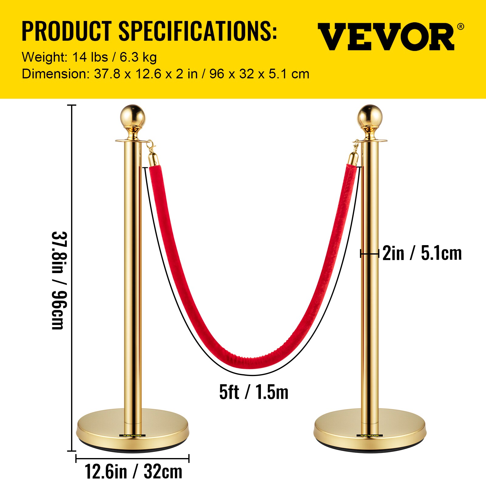 VEVOR GLZJS1.5M2GHRS4JTV0 Commericial-Crowd-Control-Barriers - View #8