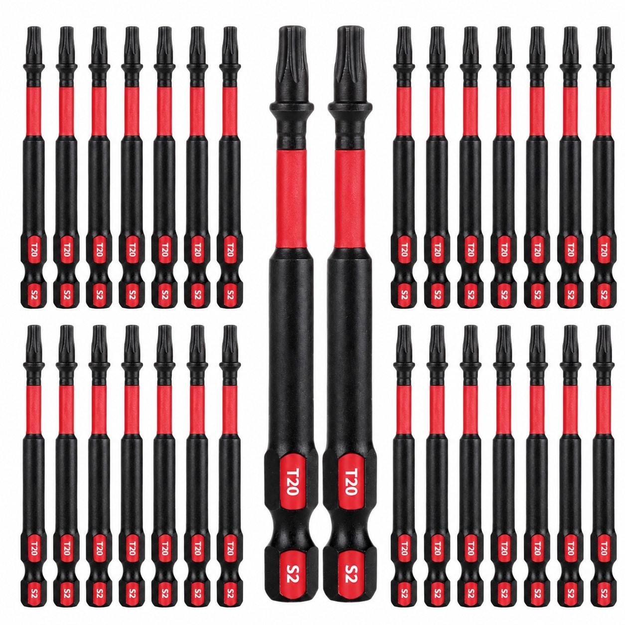 Linder Group Inc Impact tough magnetic T20 Torx screwdriver bits S2 alloy steel 3 inch length hex shank precision star tip impact driver compatible 30 pcs Set #L3VU3ARO