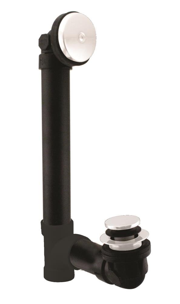 WESTBRASS D49311-50 Tip Toe Sch. 40 Abs Bath Waste with One-hole Elbow In Powdercoated White