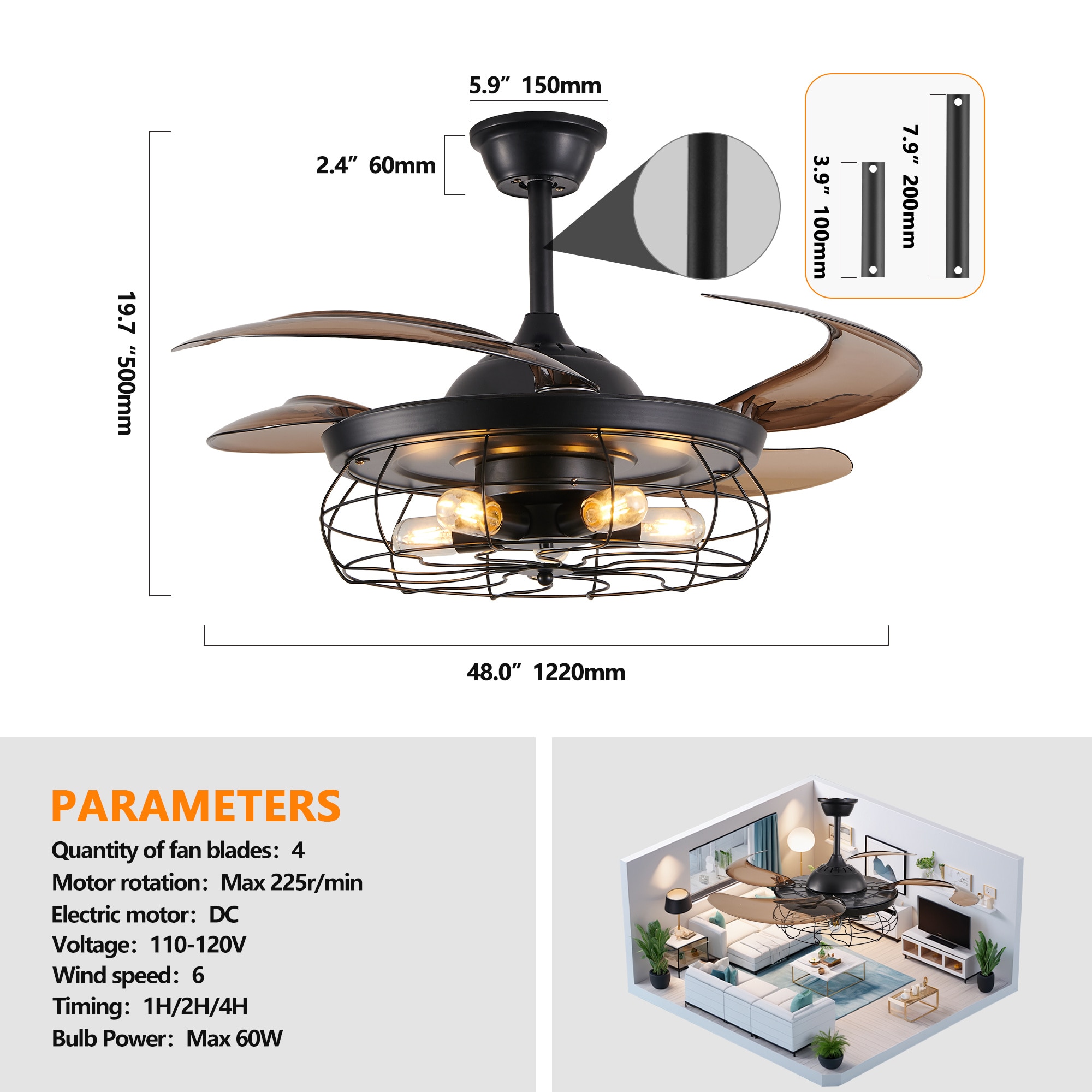 BABOOM BOM-P272387-OR Ceiling-Fans - View #3