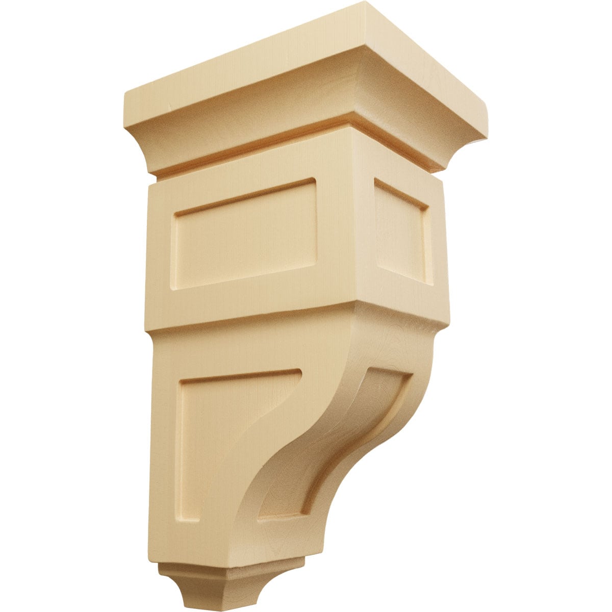 Ekena Millwork CORW06X06X12RYMA 6-in x 6.75-in x 12-in Unfinished Maple Wood Paintable/Stainable Corbel
