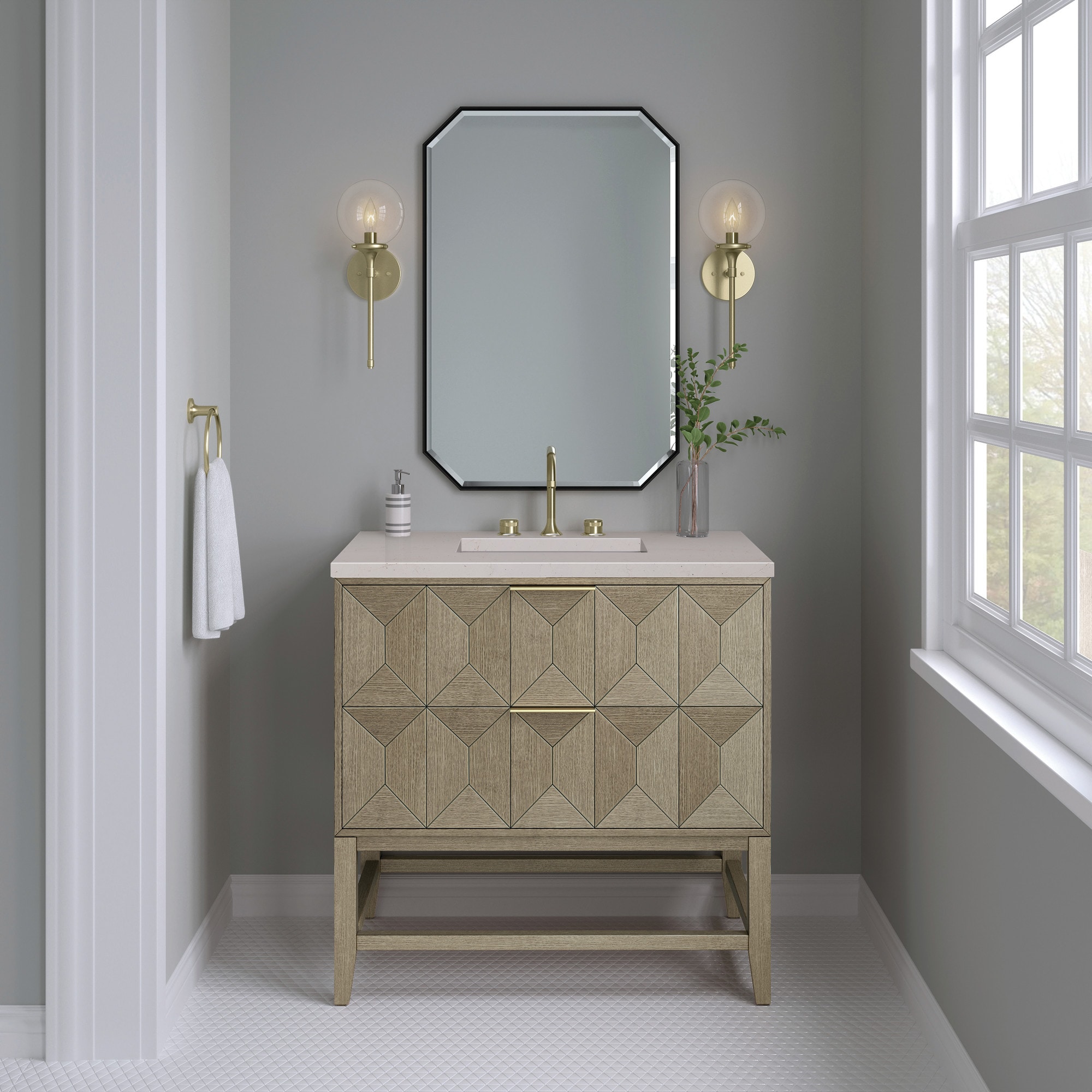 James Martin Vanities D100-V36-PBO-3EMR Bath-Vanity-Combo - View #3