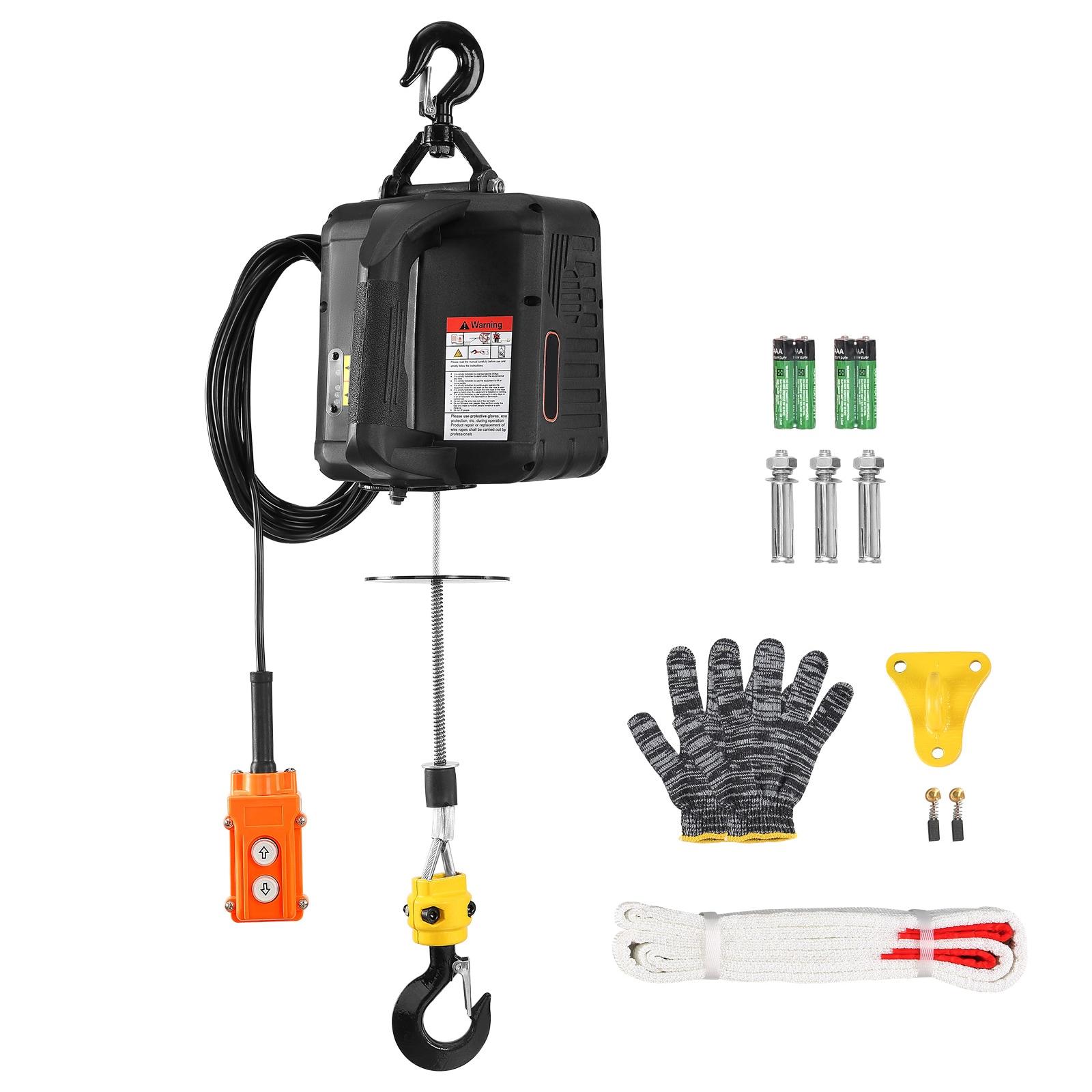 SVOPES SVOPESBXSDDHL05245V1 2-in-1 1100 lbs Electric Hoist Winch 1500W Portable Power 22.9 ft Lifting 13 ft/min Wired Remote for Garage/Warehouse/Factory