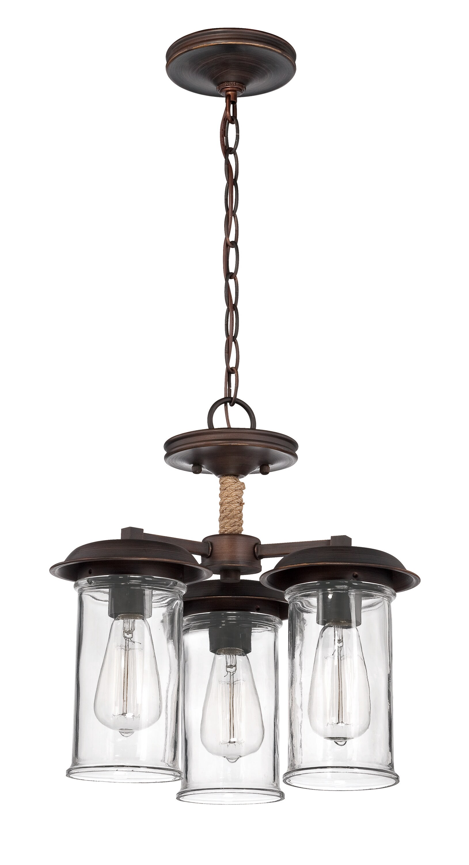 Craftmade 36153-ABZ Thornton 3-Light Aged Bronze Semi-Flush mount light