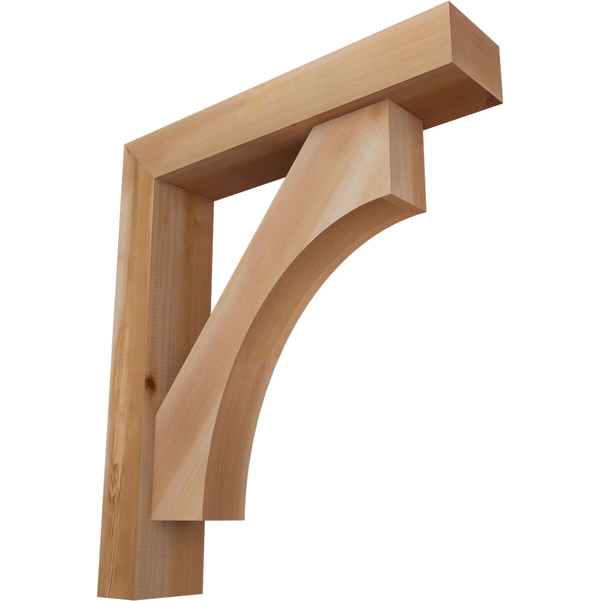 Ekena Millwork 1464450 Westlake Block Smooth Bracket with Offset Brace 5-1/2-in x 26-in x 30-in Western red cedar Brown Wood Standard bracket