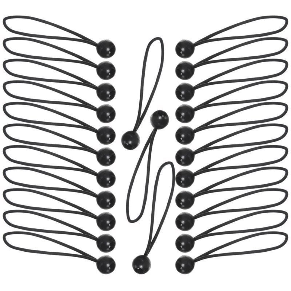Keeper  8 in Black Ball Bungee Cord 0.315 in Thick 25 Pack