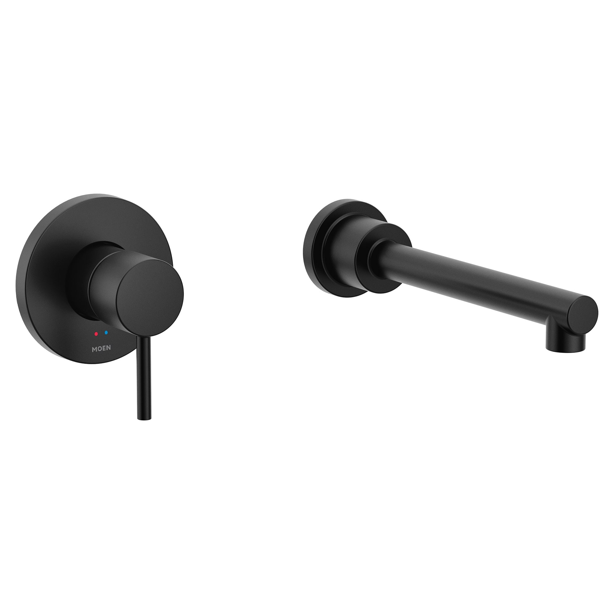 Moen WT391BL Matte Black 1-handle Wall-mount Mid-arc Bathtub Faucet