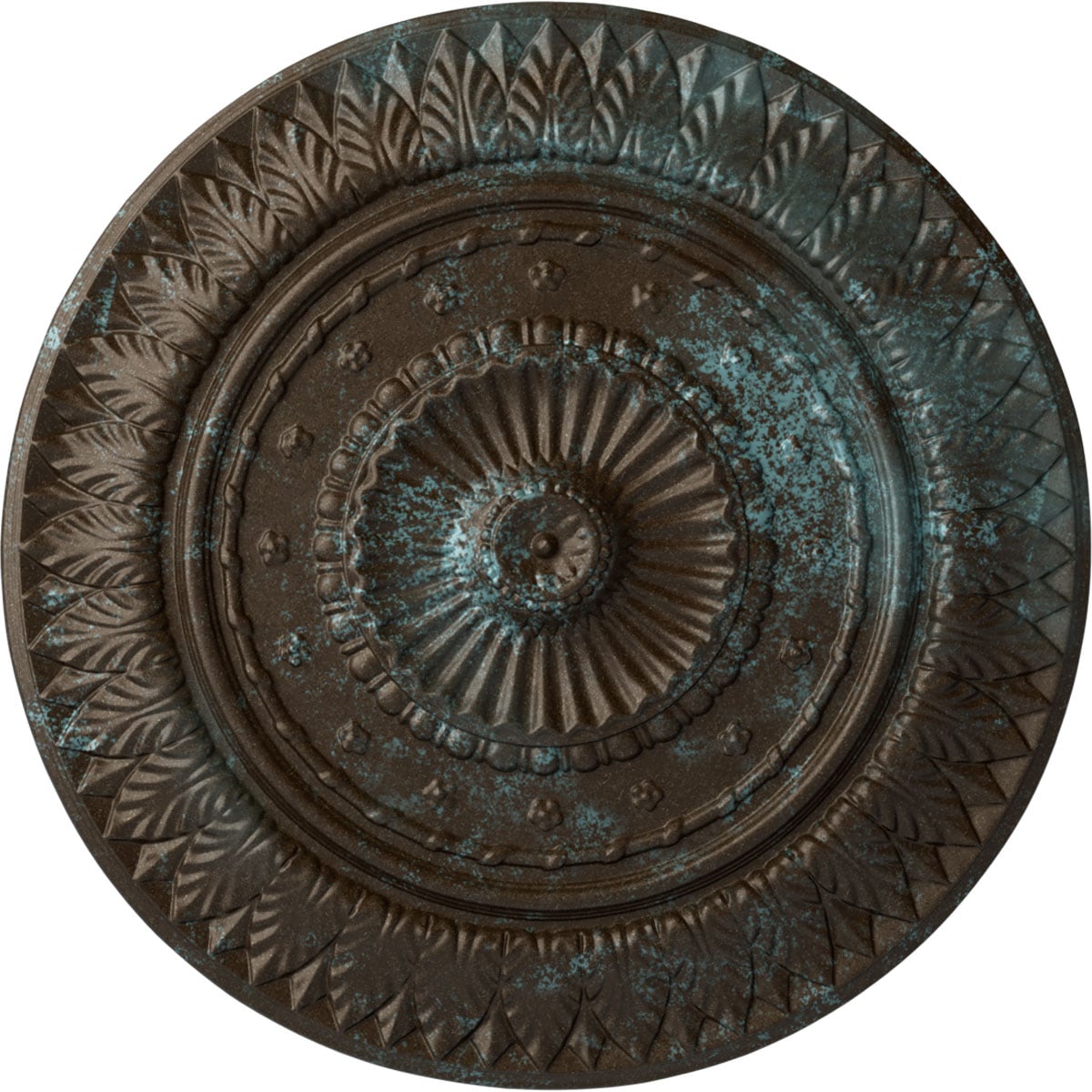 Ekena Millwork CM26CSBBS Christopher 26.625-in W x 26.625-in L Painted Bronze Blue Patina Polyurethane Whole Ceiling Medallion