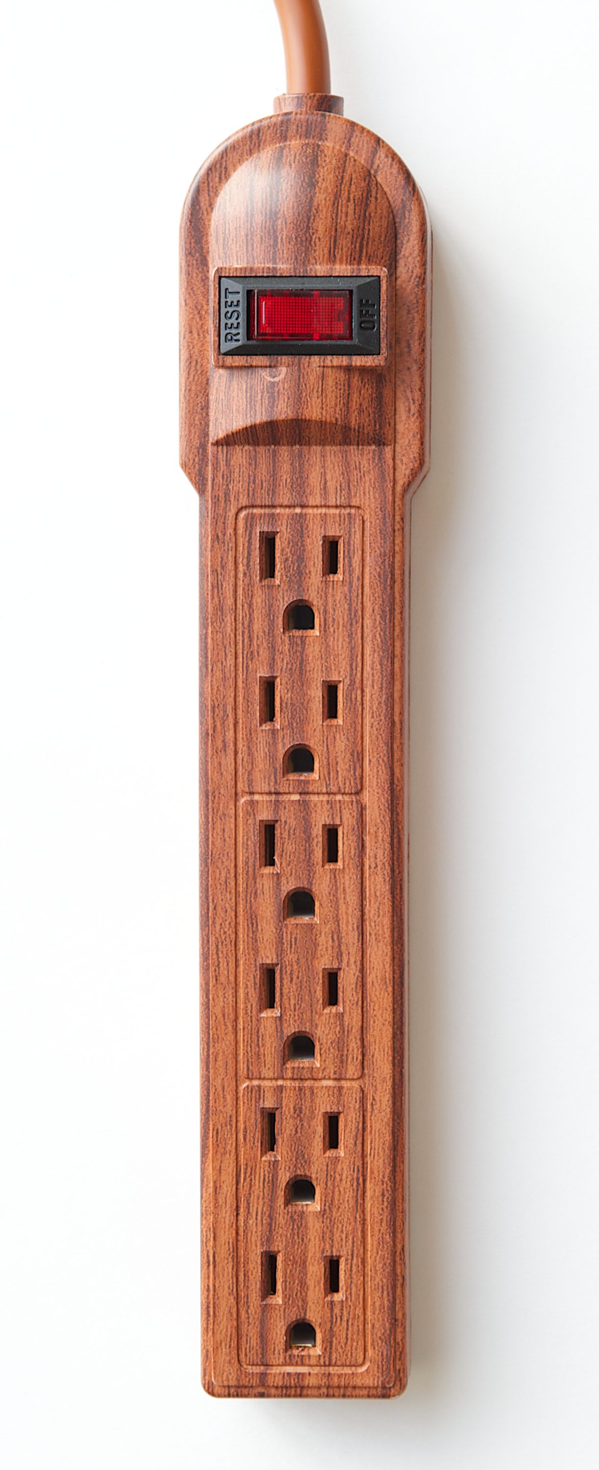 Invisiplug MC002 6-Outlet 450 Joules Brown Surge Protector
