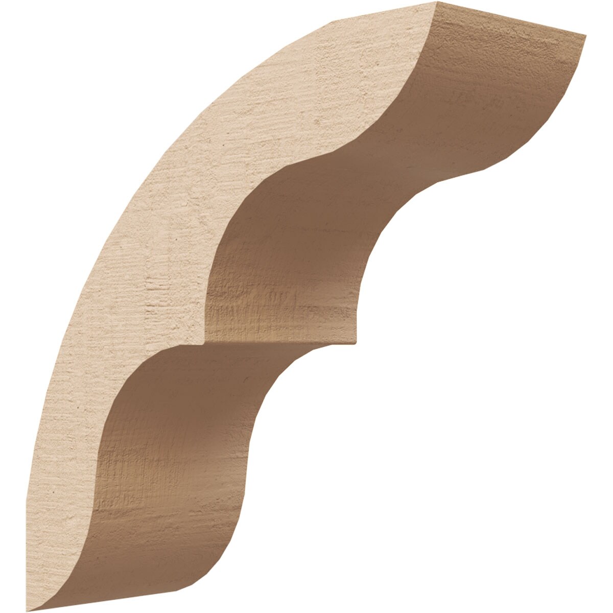 Ekena Millwork BRCUR03X08X08OZKRCPR 3-in x 8-in x 8-in Primed Urethane Ozark Rough Cedar Woodgrain TimberThane Knee Brace