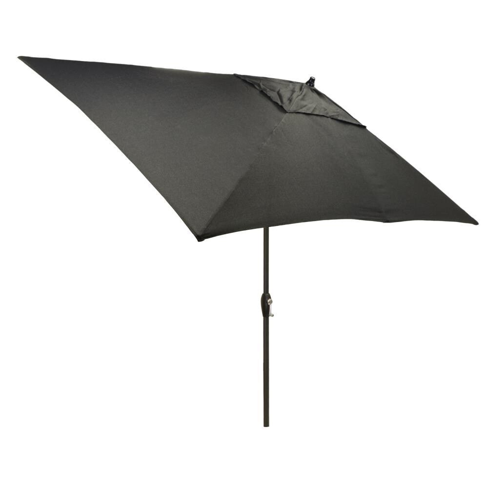 Plantation Patterns 9969-012863BK 6.5-ft Black Push-button Tilt Market Patio Umbrella