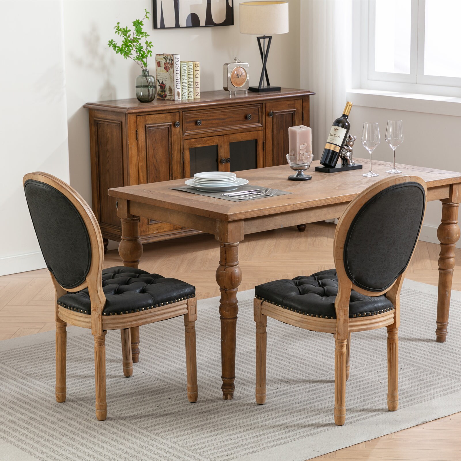 Hrinhom HC-W7004-BLACK Dining-Chairs - View #3