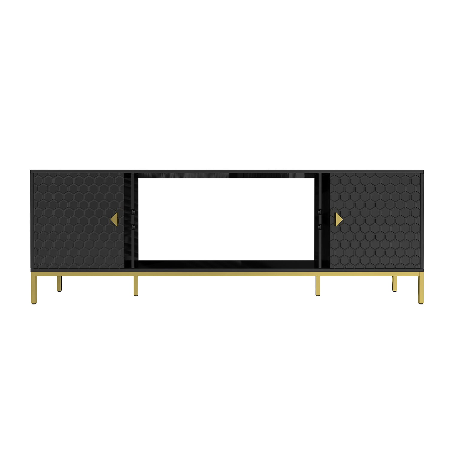 GZMR GZTV01-BK Modern/Contemporary Black TV cabinet Integrated TV Mount ( Accommodates TVs more than 70-in )