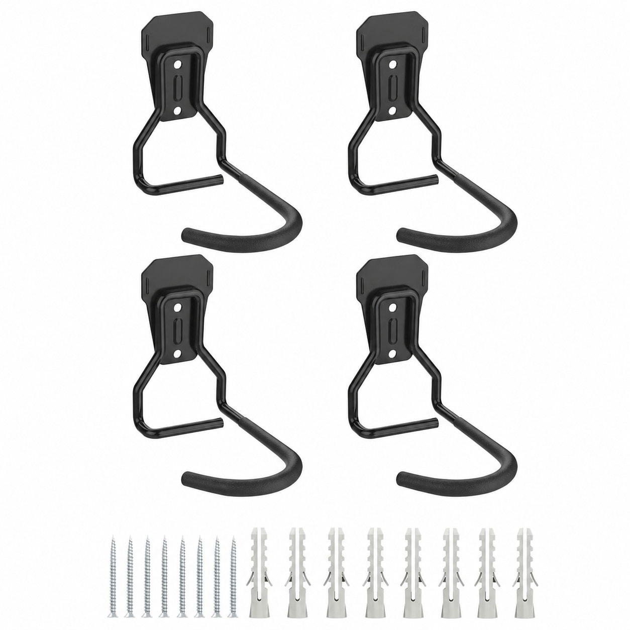 Aoibox -  4 Pack Vertical Bike Wall Mount with Fixed Hook and Safety Lock Heavy Duty Iron Bracket...