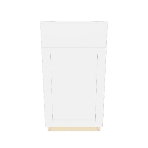 Diamond NOW Arcadia 18-in W x 35-in H x 23.75-in D White 1-Drawer Pull-out Wastebasket Base Fully Assembled Cabinet (Recessed Panel Shaker Style)