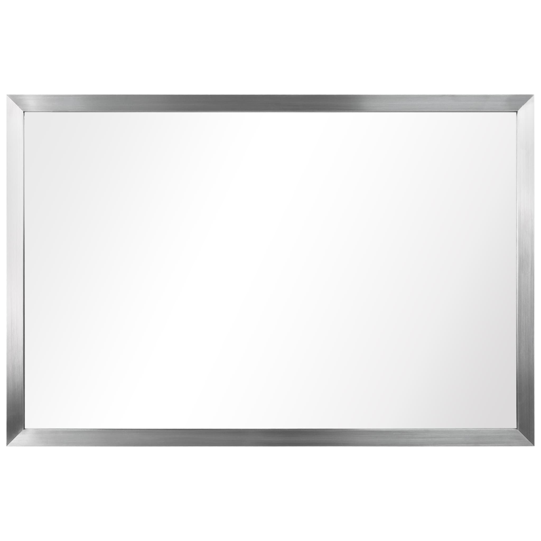 Contempo 20" x 30" Brushed Silver Stainless Steel Wall Mirror
