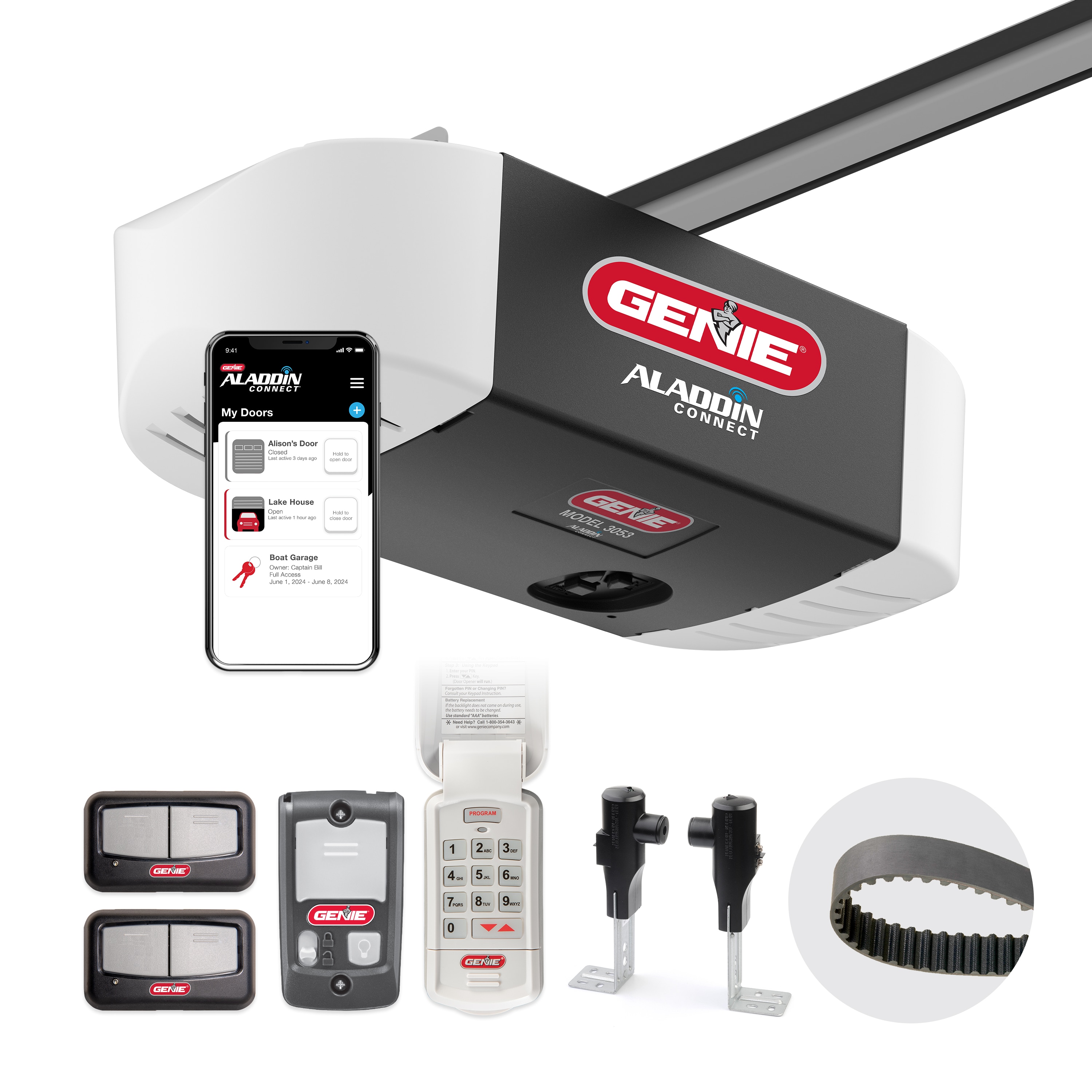 Genie 3/4 HPc Connect Smart Compatible Belt drive Garage Door