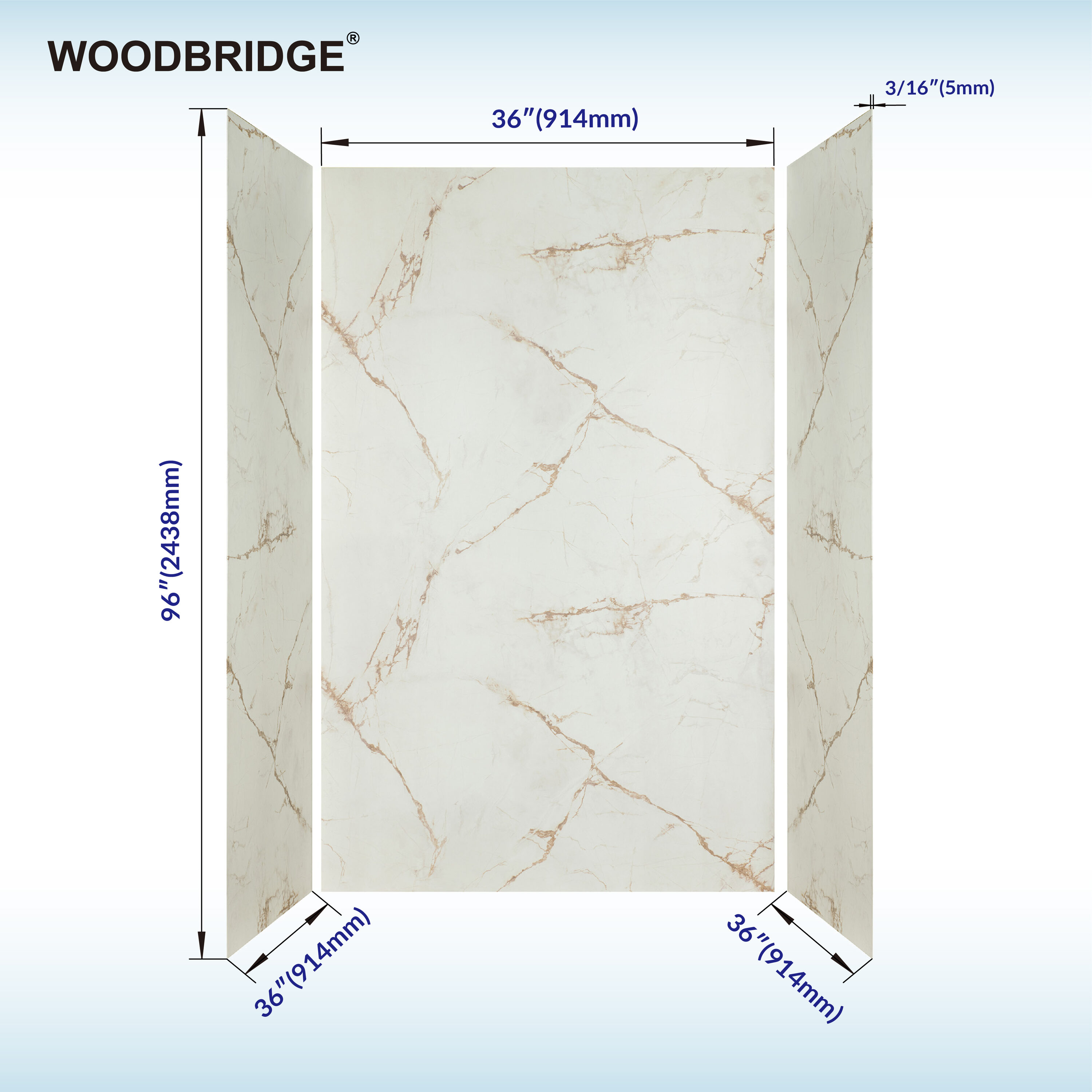 Woodbridge LSWP152 Shower-Wall-Surrounds - View #7