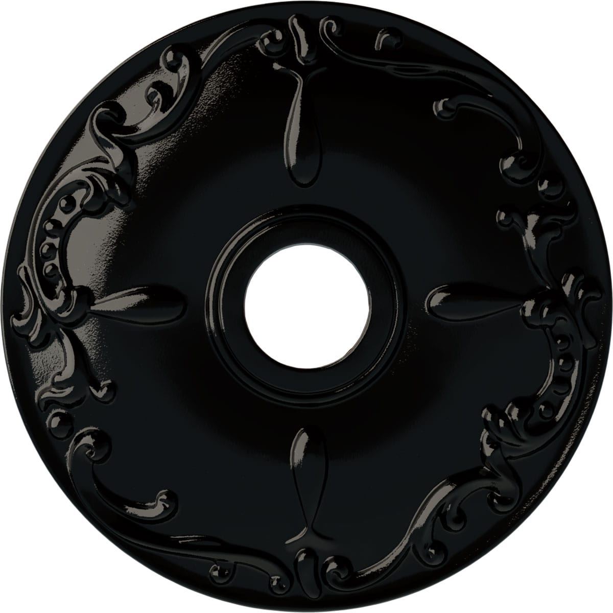 Ekena Millwork CM18KEBPS Kent 18-in W x 18-in L Painted Black Pearl Polyurethane Whole Ceiling Medallion