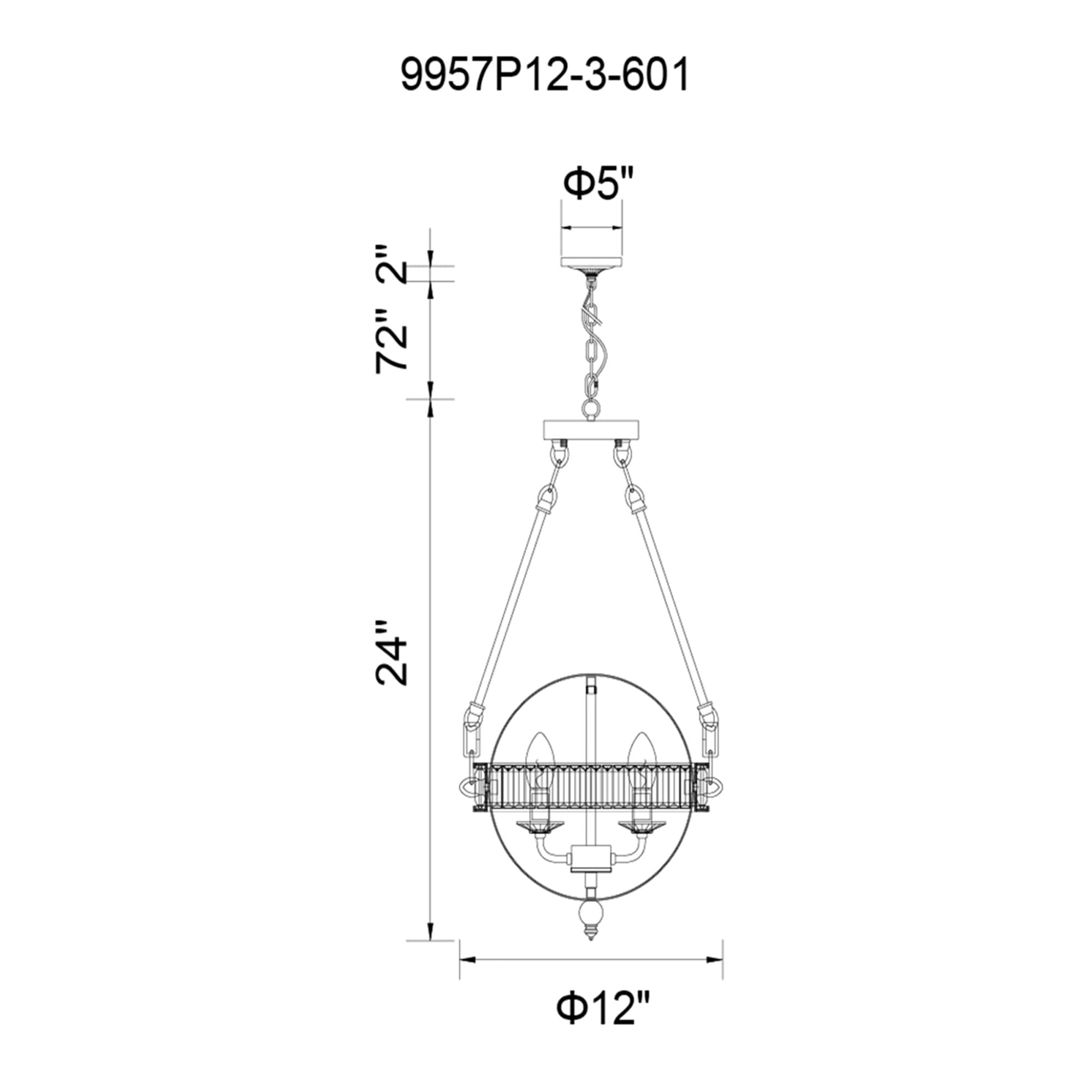 CWI Lighting 9957P12-3-601 b090015 - View #9