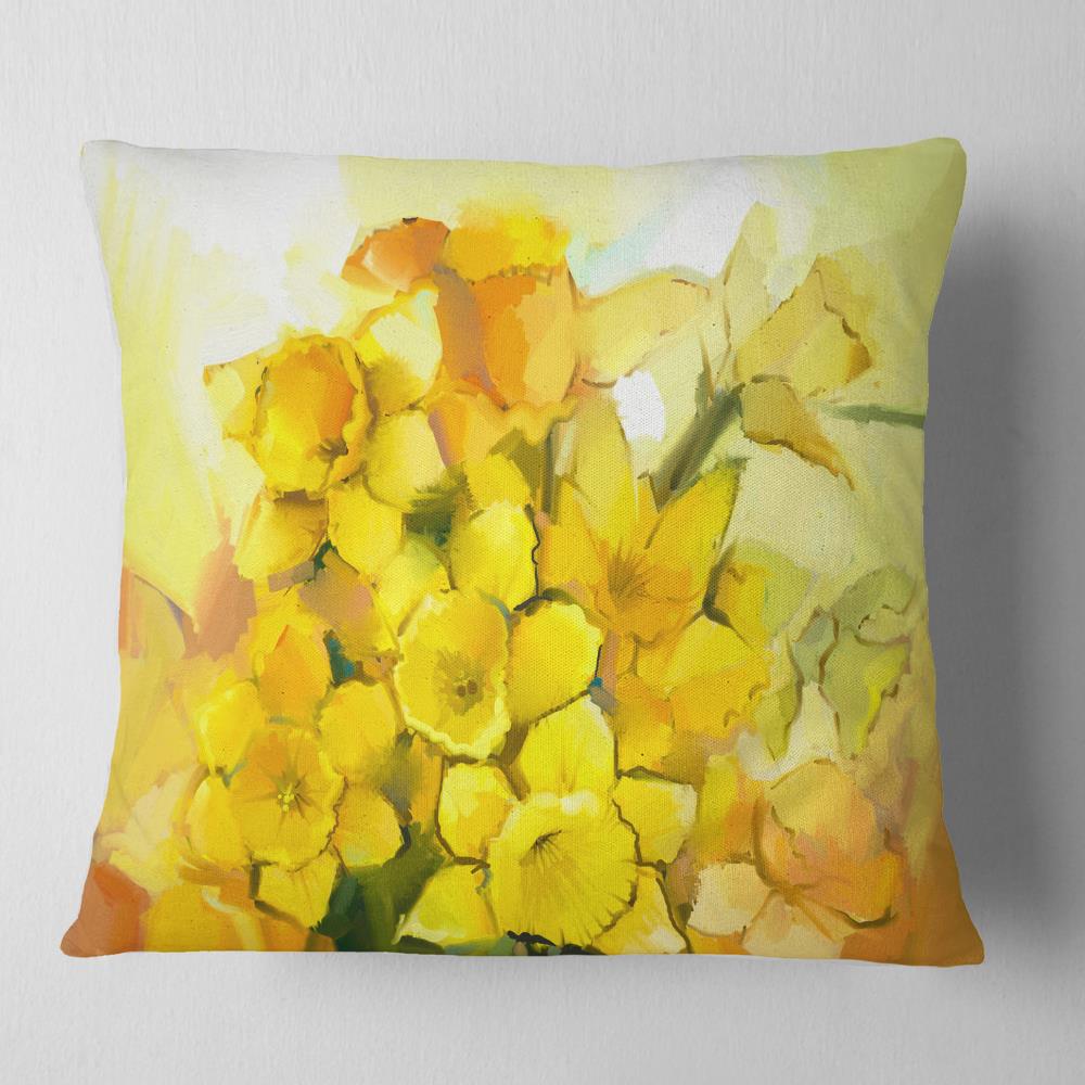 Designart CU14120-18-18 18-in x 18-in Yellow Square Indoor Decorative Pillow