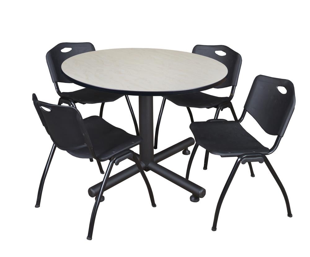 Regency TKB48RNDPL47BK Breakroom Off-White 4-Person Training Table (48-in W x 29-in H)