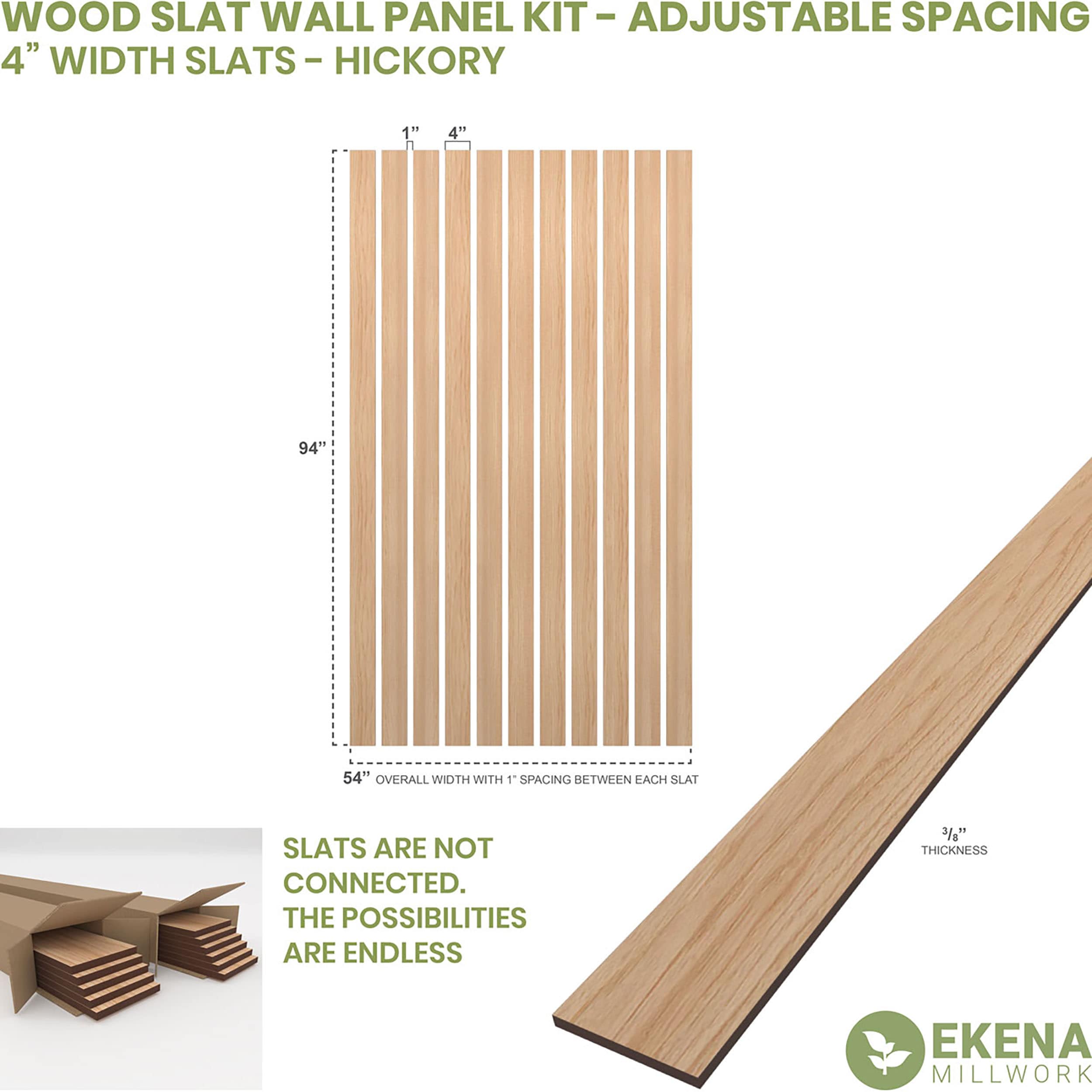 Ekena Millwork 4-in x 94-in Smooth Hickory Wood Wall Panel (11-Pack)