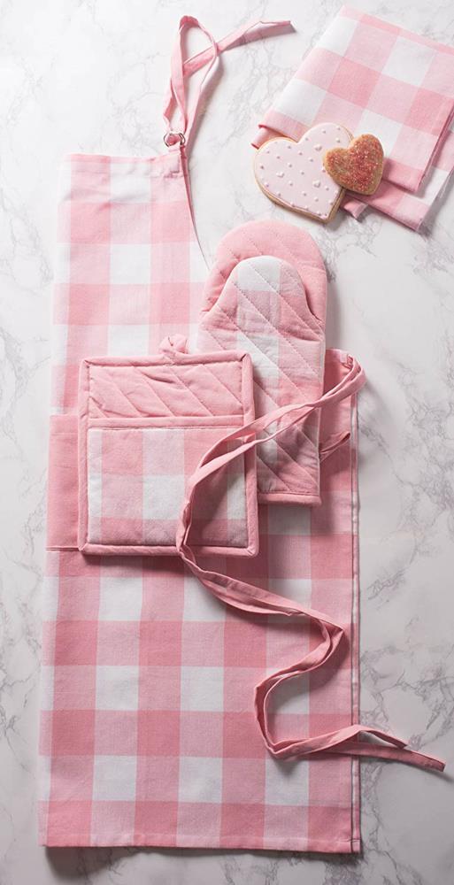 Buffalo Plaid Kitchen Towel Set - 4 Pack 20 x 30 Inch Heavy Duty Dish  Towels - Pink and White Oversized Buffalo Check Towels with Hanging Loops -  100%