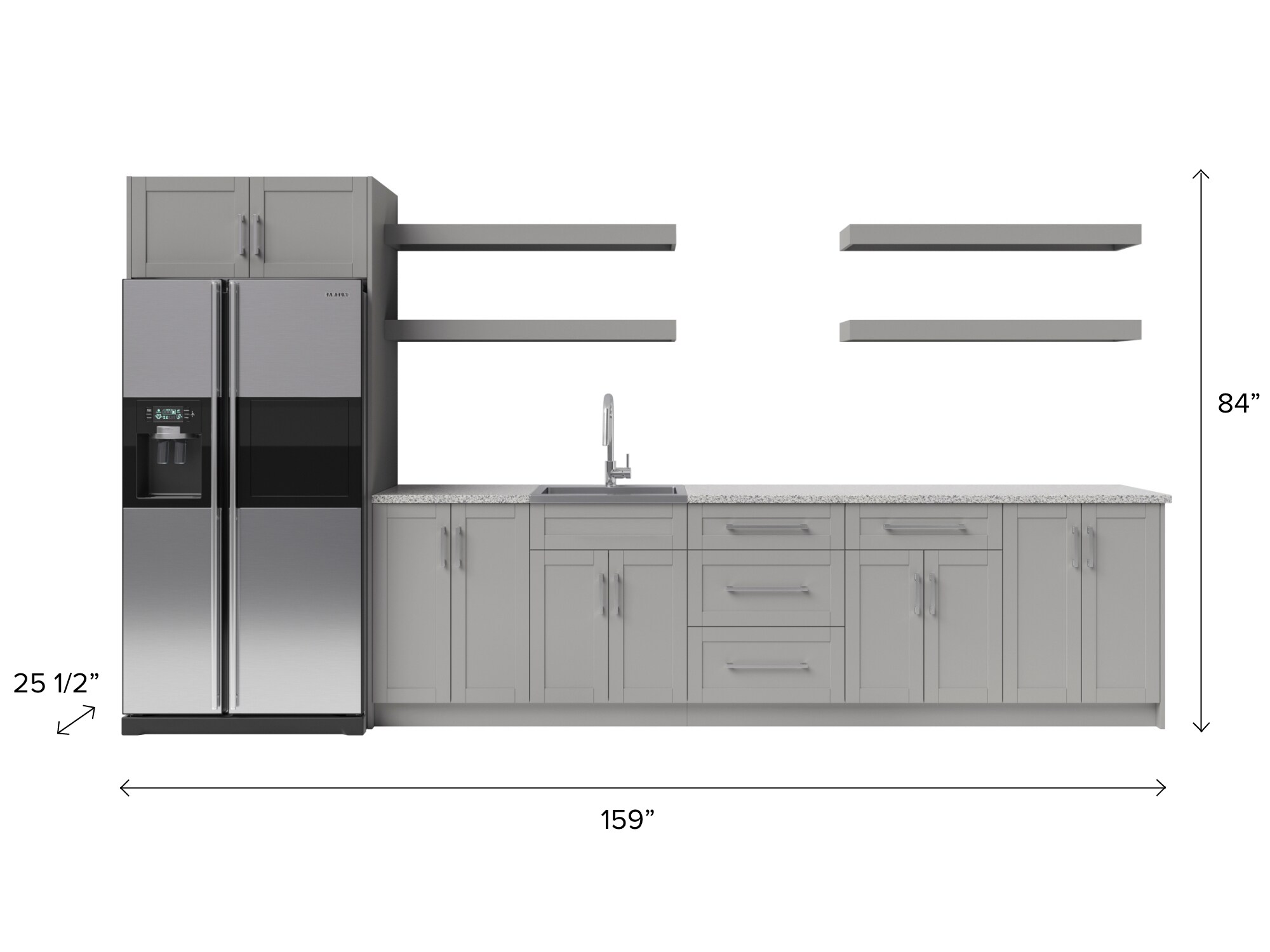 NewAge Products 192-in W x 84.75-in H 9-Cabinets Steel