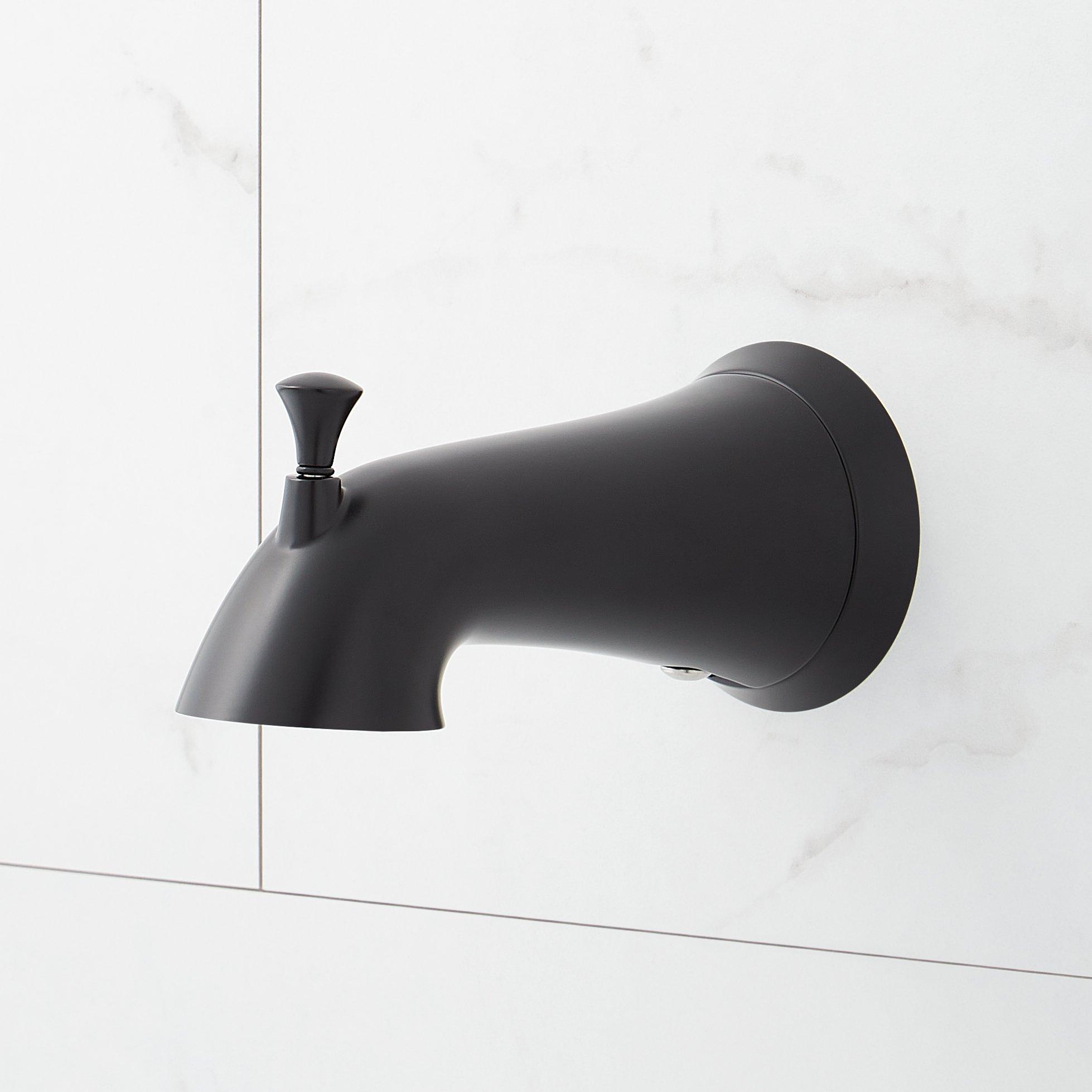 Signature Hardware 483690 Matte Black Bathtub Spout With Diverter