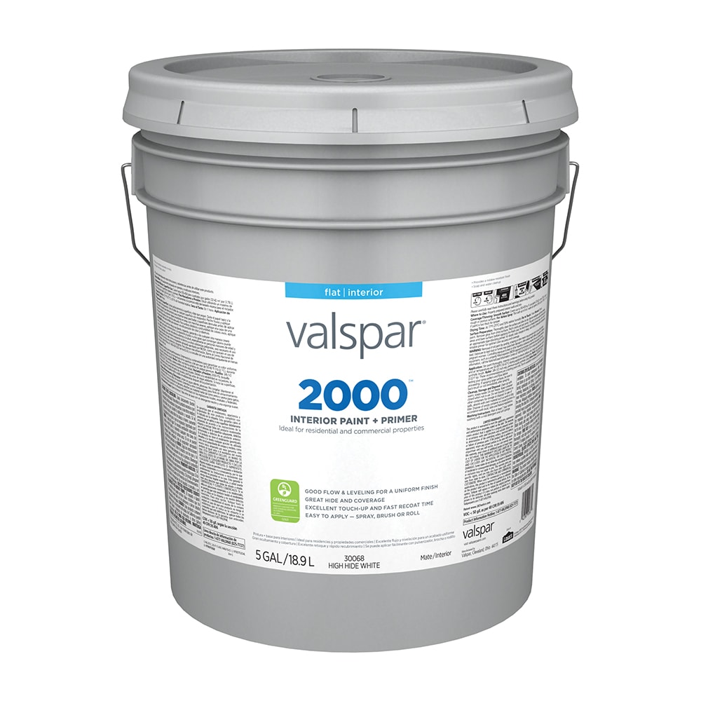 Valspar 2000 Flat Latex Interior Paint + Primer (5-Gallon) in the Interior  Paint department at 