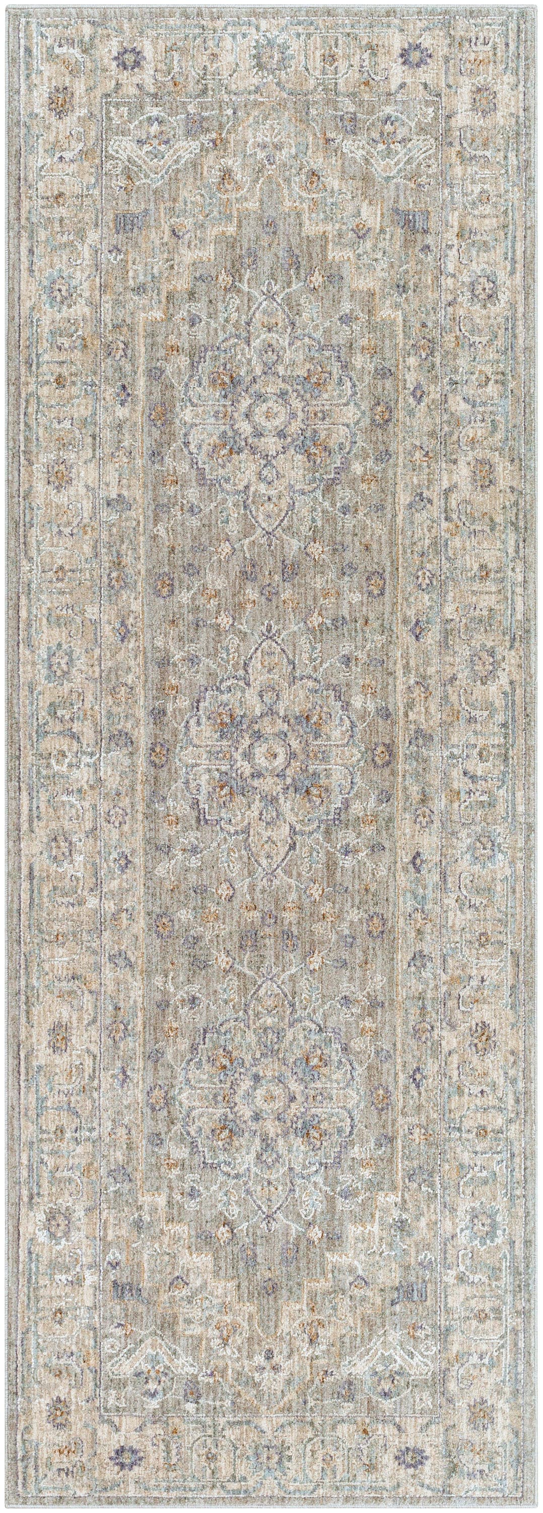 Surya AVT2301-2710 Avant Garde 3 x 10 (ft) Polyester Light Grey Rectangular Indoor Medallion Oriental Area rug