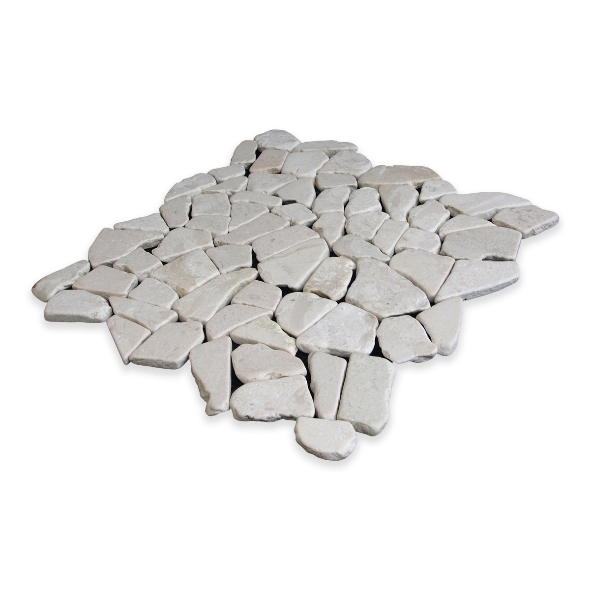11" x 11" White Tumbled Marble Mosaic Tile