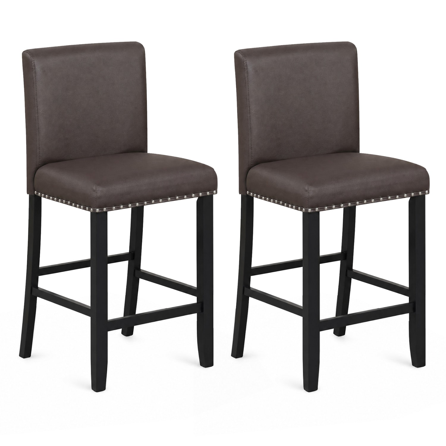 Slickblue - Set of 2/4 Counter Height Stools with Padded Seat and Footrest for Kitchen or Counter...