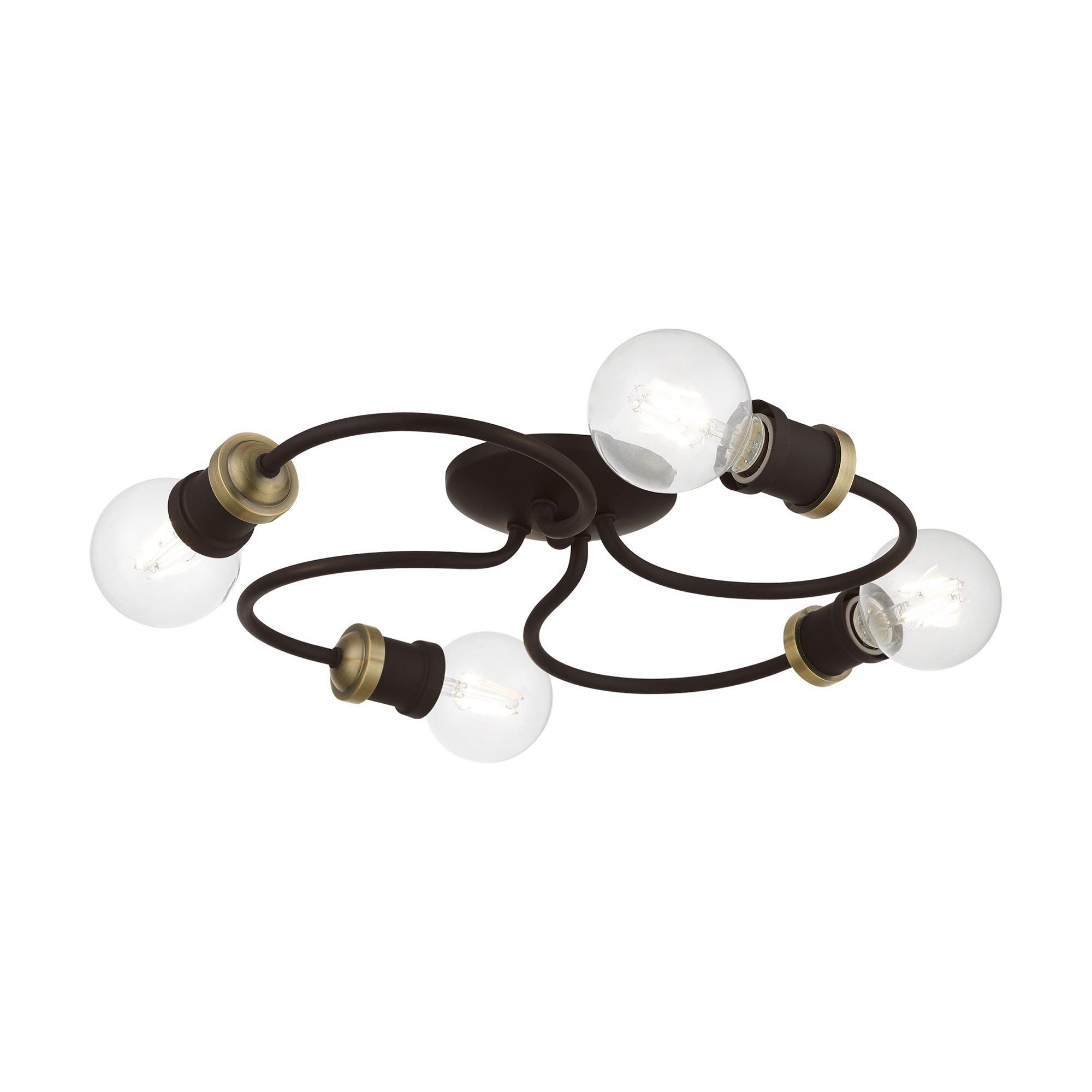 Bromley 16" Bronze Antique Brass 4-Light Flush Mount