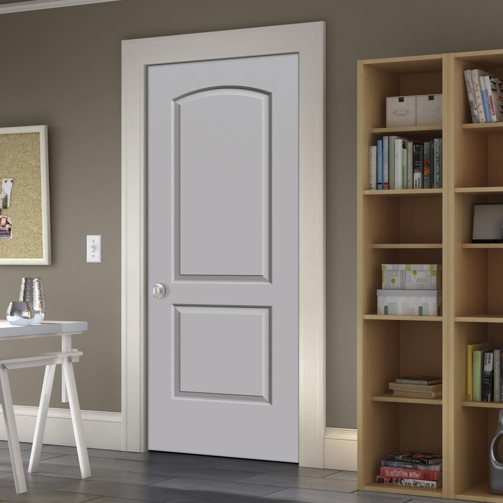 JELD-WEN Caiman 36-in x 80-in Driftwood 2-panel Round Top