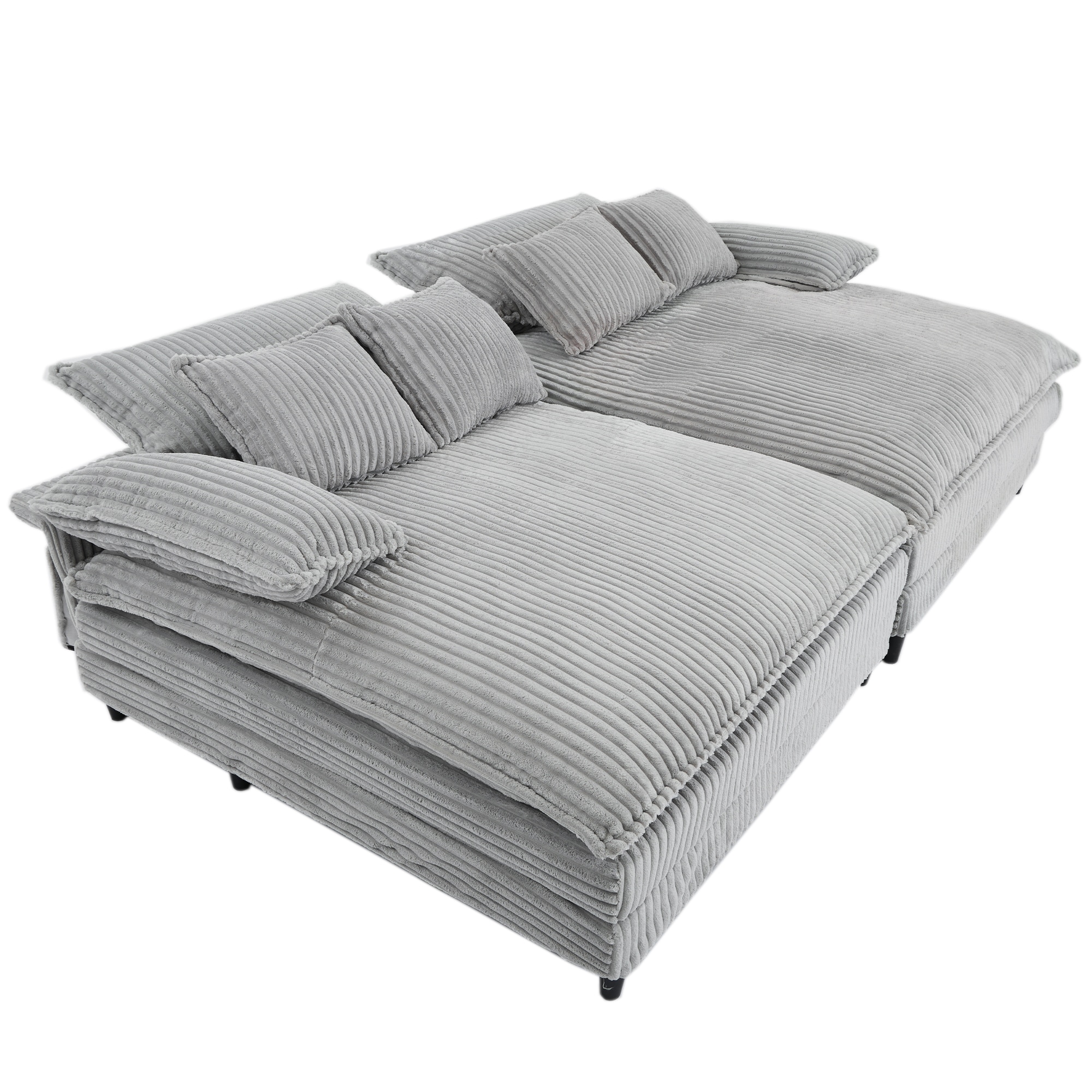 SINOFURN SYA020263GY 109.5-in Modern Gray 2 -seater Reclining Sectional