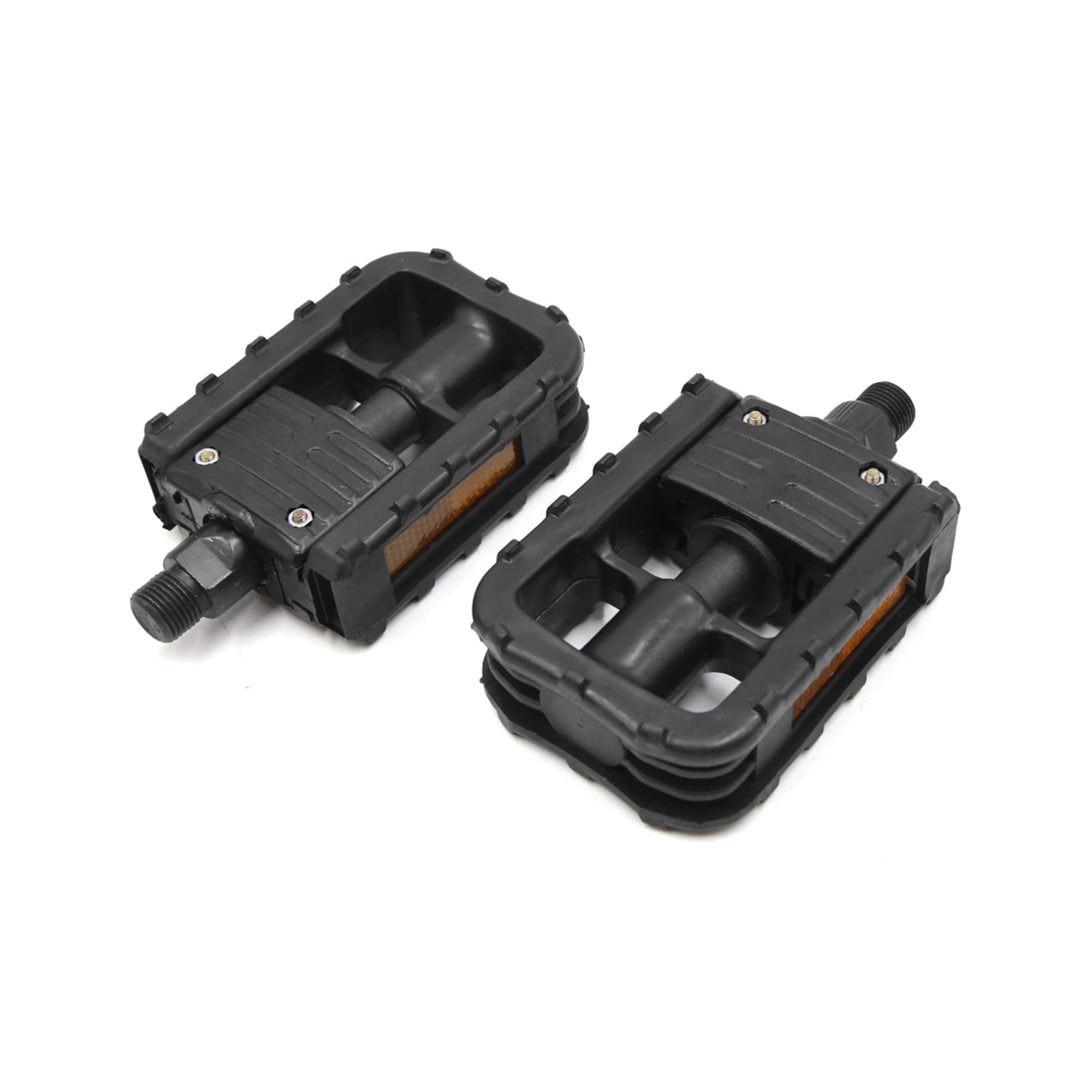 Unique Bargains Black Aluminum Alloy Mountain Bike Bicycle Non-slip Folding Platform Pedals Pair