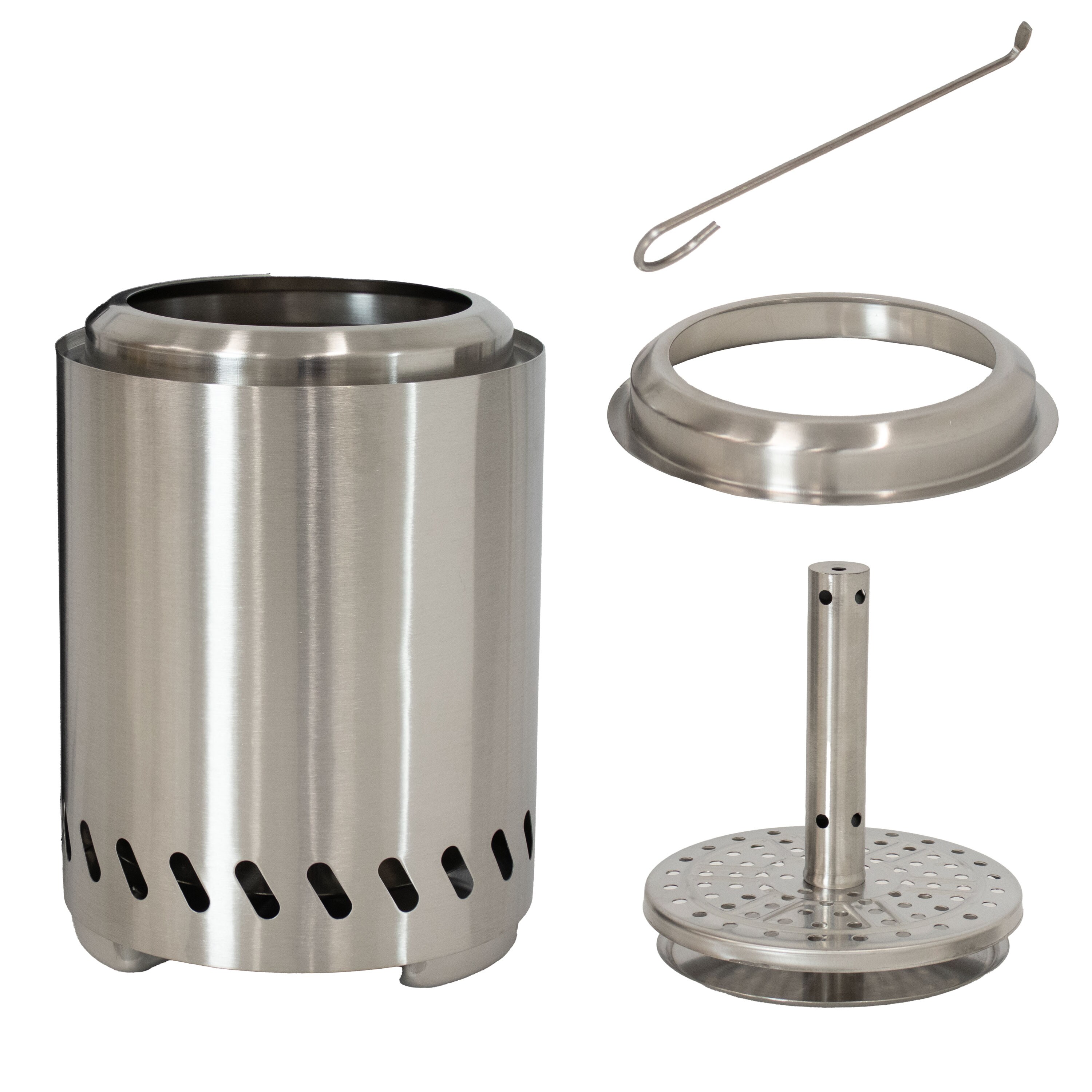 Compact Stainless Steel Smokeless Tabletop Fire Pit with Triple Burn Design