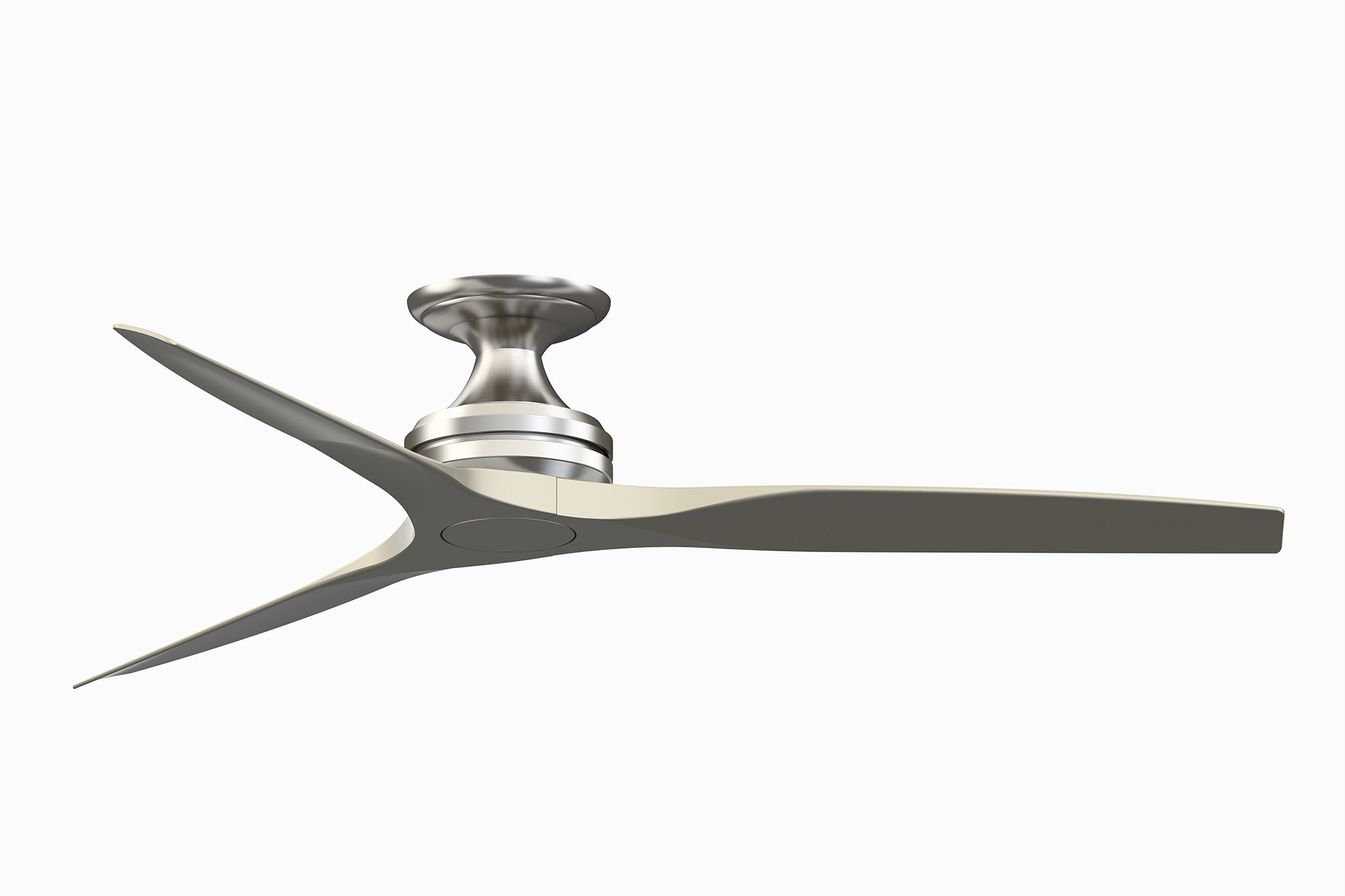 Fanimation FP6721BBN-60BN-F Spitfire 60-in Outdoor Flush Mount Brushed Nickel with Brushed Nickel Blades Propeller Ceiling Fan Light Kit Compatible - Remote Included ( 3 -Blade )