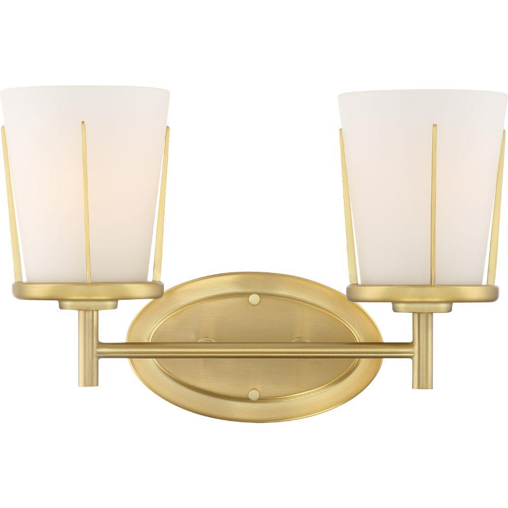 9.38-in 2-Light Natural Brass Modern/Contemporary Vanity Light at Lowes.com