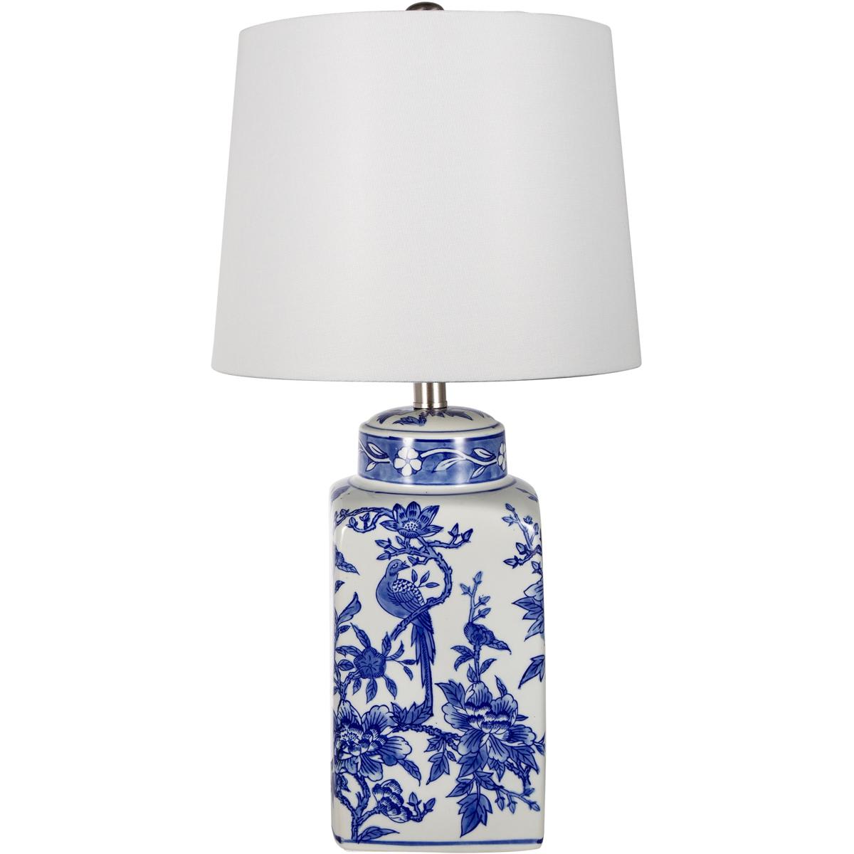 A&B Home  85784 Anita 25 inch 4000 watt Blue/White Table Lamp Portable Light