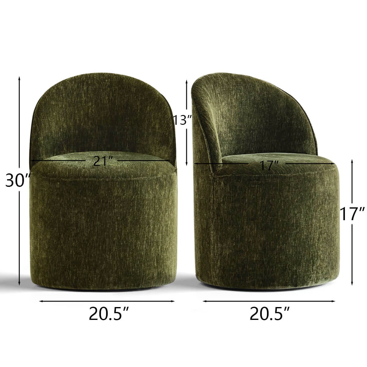 Maison Boucle DORIS-CHAIR-GREEN-3 Dining-Chairs - View #3