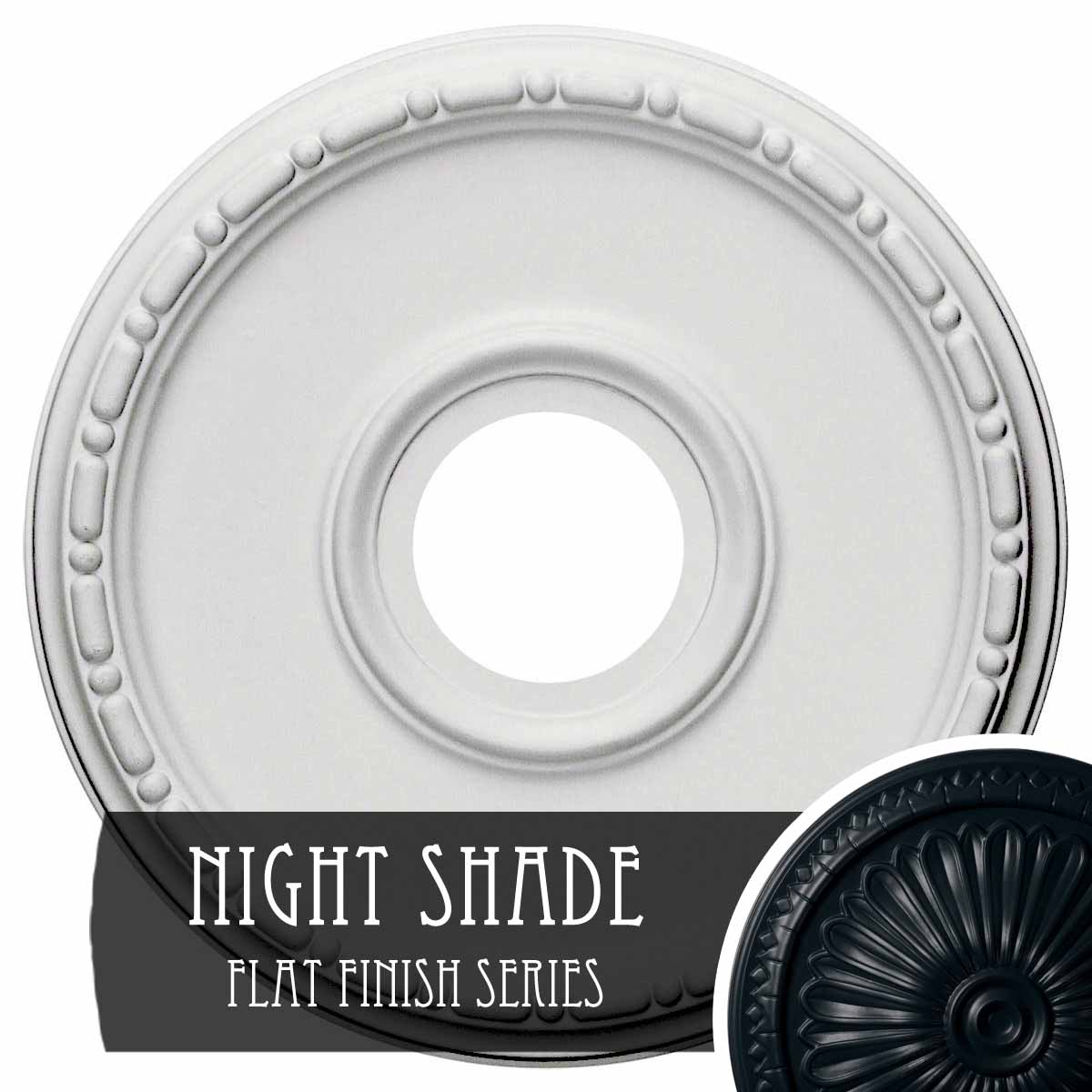 Ekena Millwork CM16MENSF Medea 16.5-in W x 16.5-in L Painted Night Shade Polyurethane Whole Ceiling Medallion