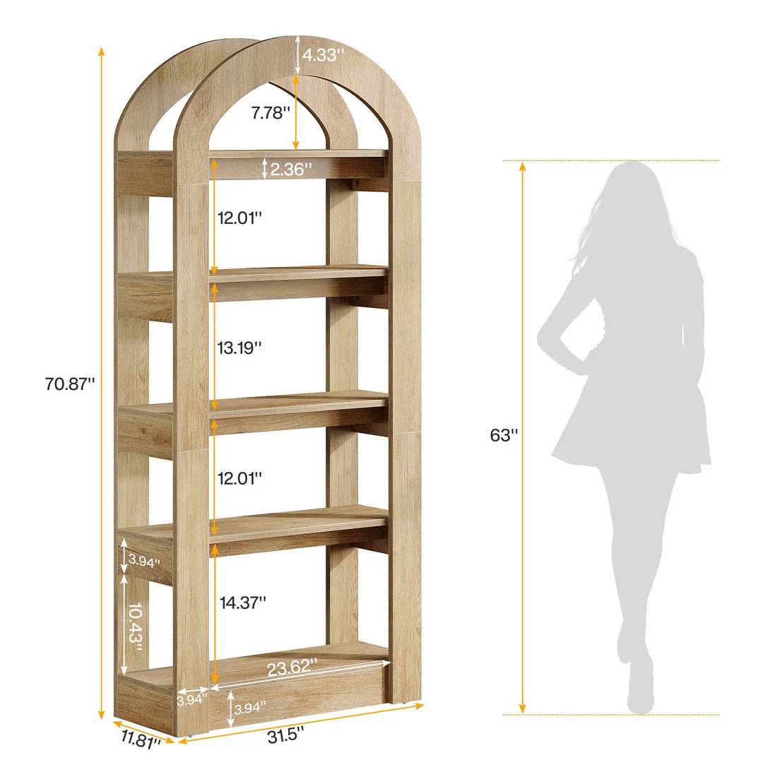 Rbied HCZJ-A676W bookcases - View #2