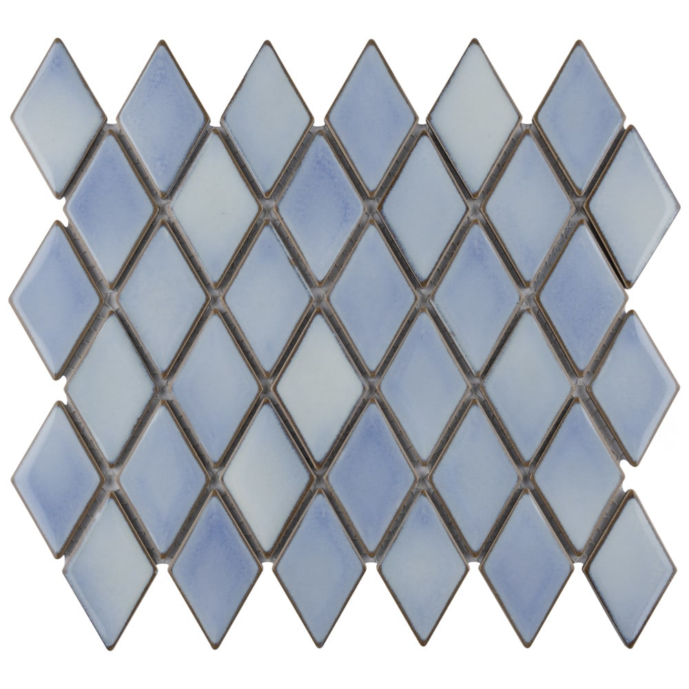 Affinity Tile S1FKOHKT14 Sample- Hudson Kite Forst Blue 6-in x 6-in Glossy Porcelain Patterned Floor and Wall Tile