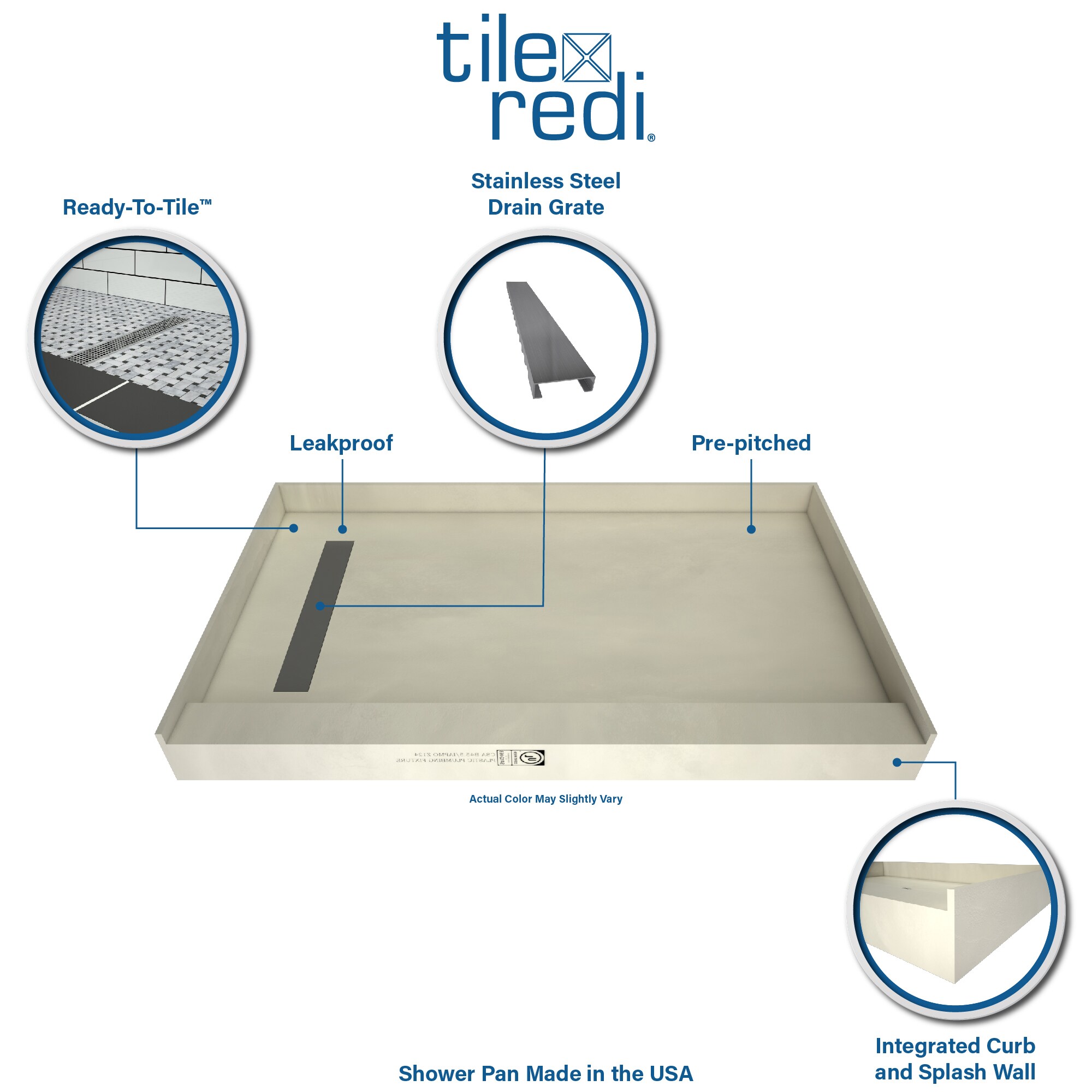 36 x 72 Linear Drain Shower Pan Kit