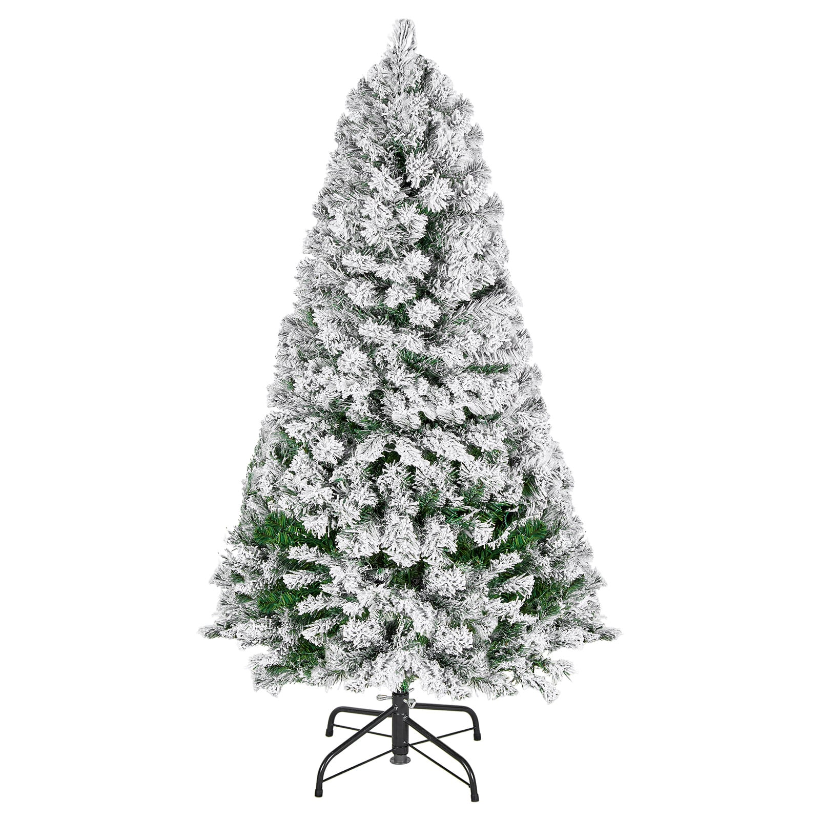 GIVIMO 4-ft Pre-Lit Flocked Artificial Christmas Tree 120 Warm White LEDs 8 Lighting Modes 539 Branch Tips with Metal Base
